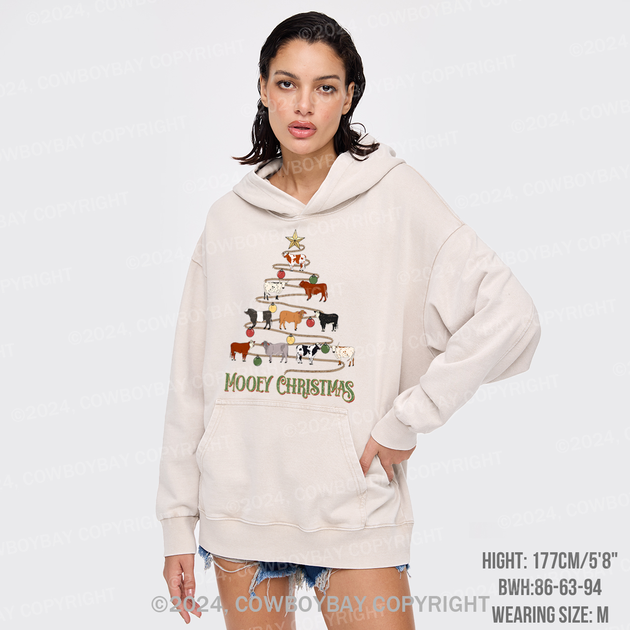 Mooey Christmas Garment-Dye Hoodies