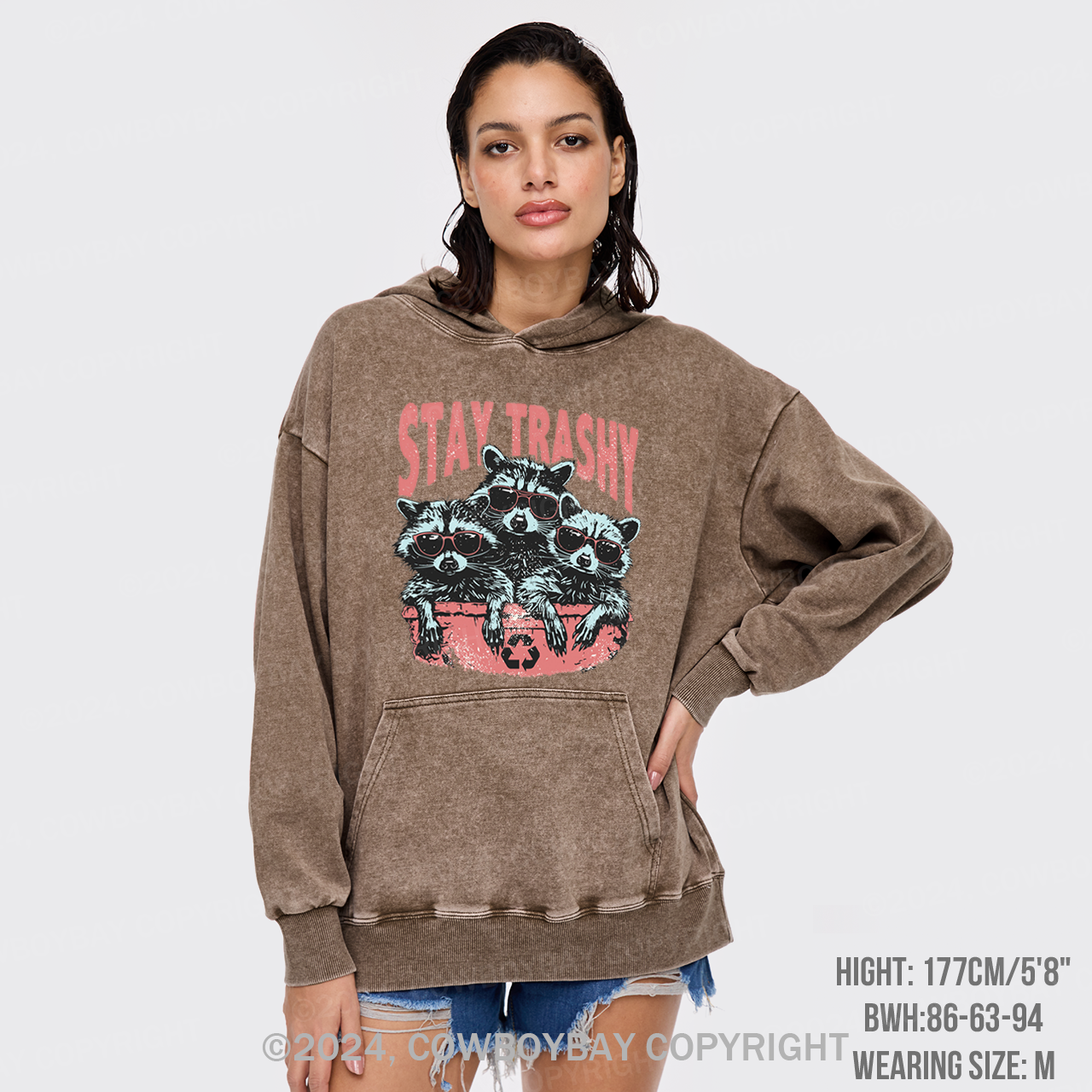 Raccoon Stay Trashy Garment-Dye Hoodies