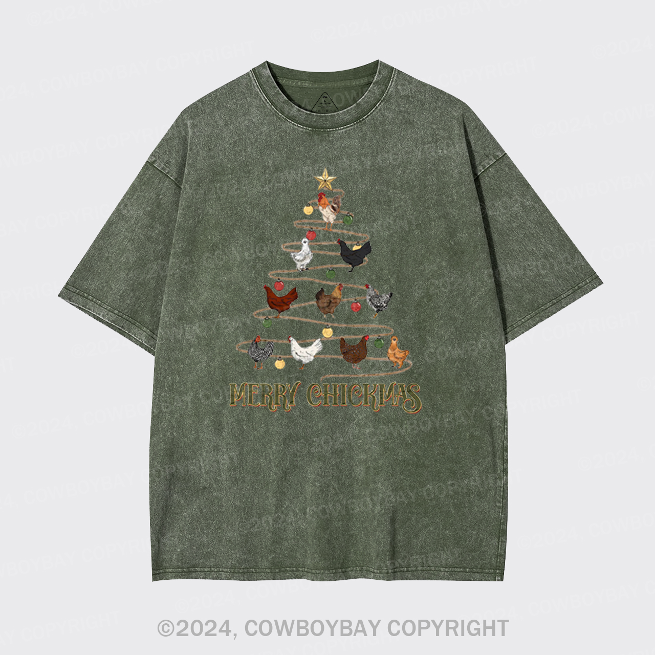 Christmas Chicken Vintage Garment-dye Tees