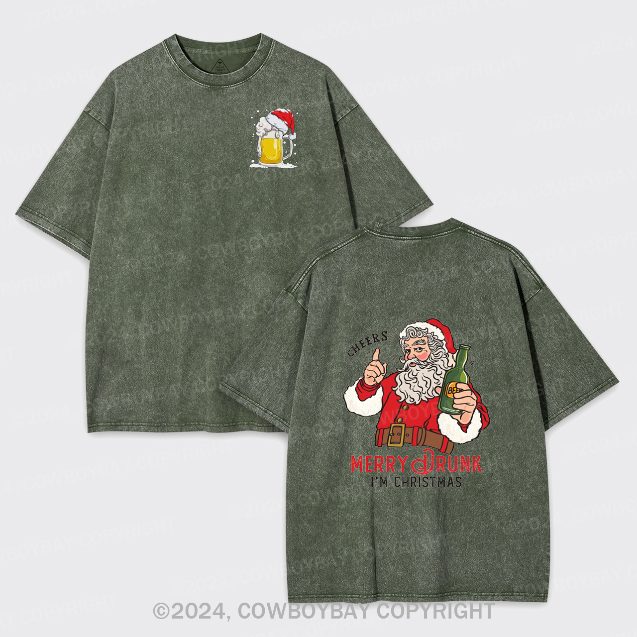 Merry Drunk,I'm Christmas-Santa Garment-dye Tees