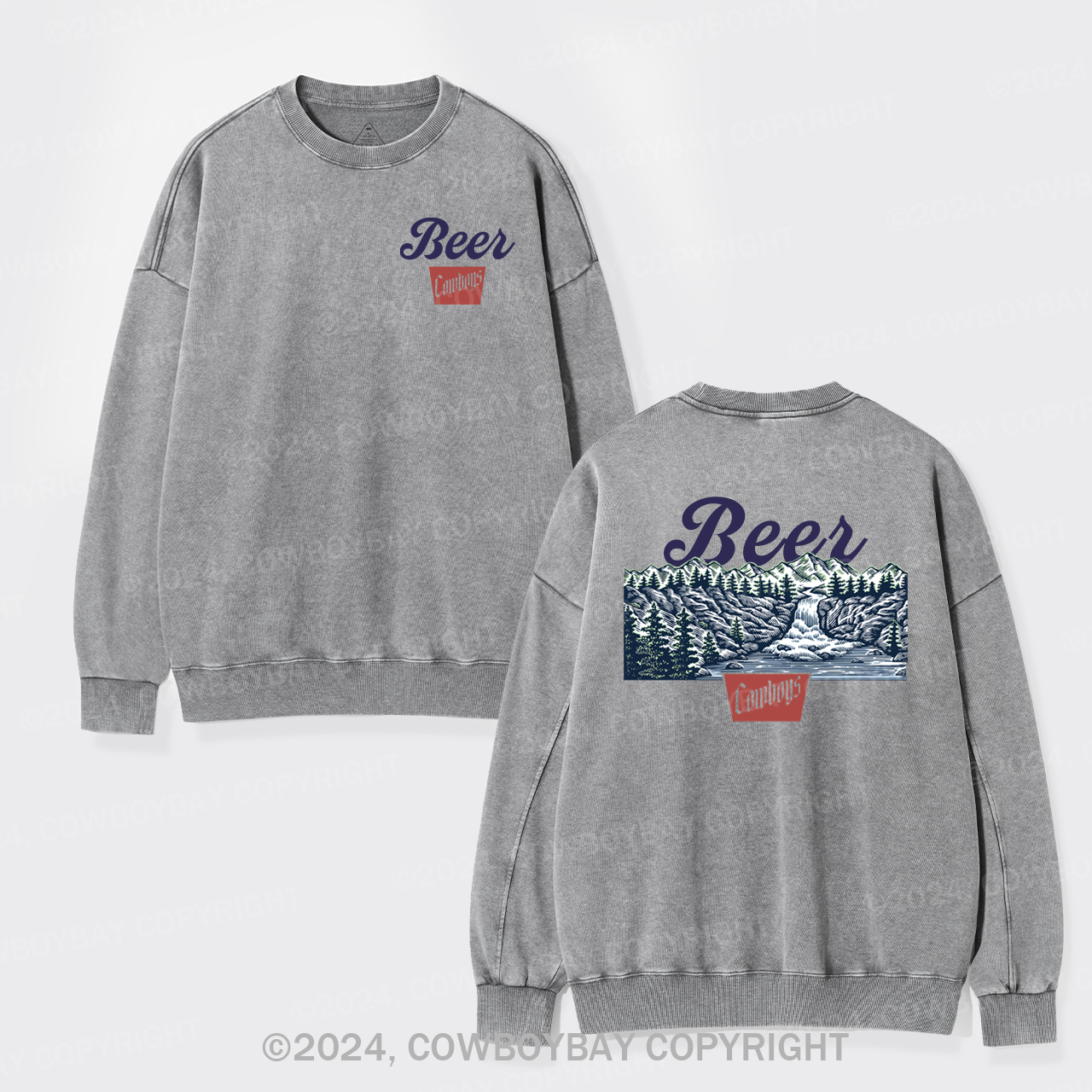 Beer Cowboys Washed Sweatshirts