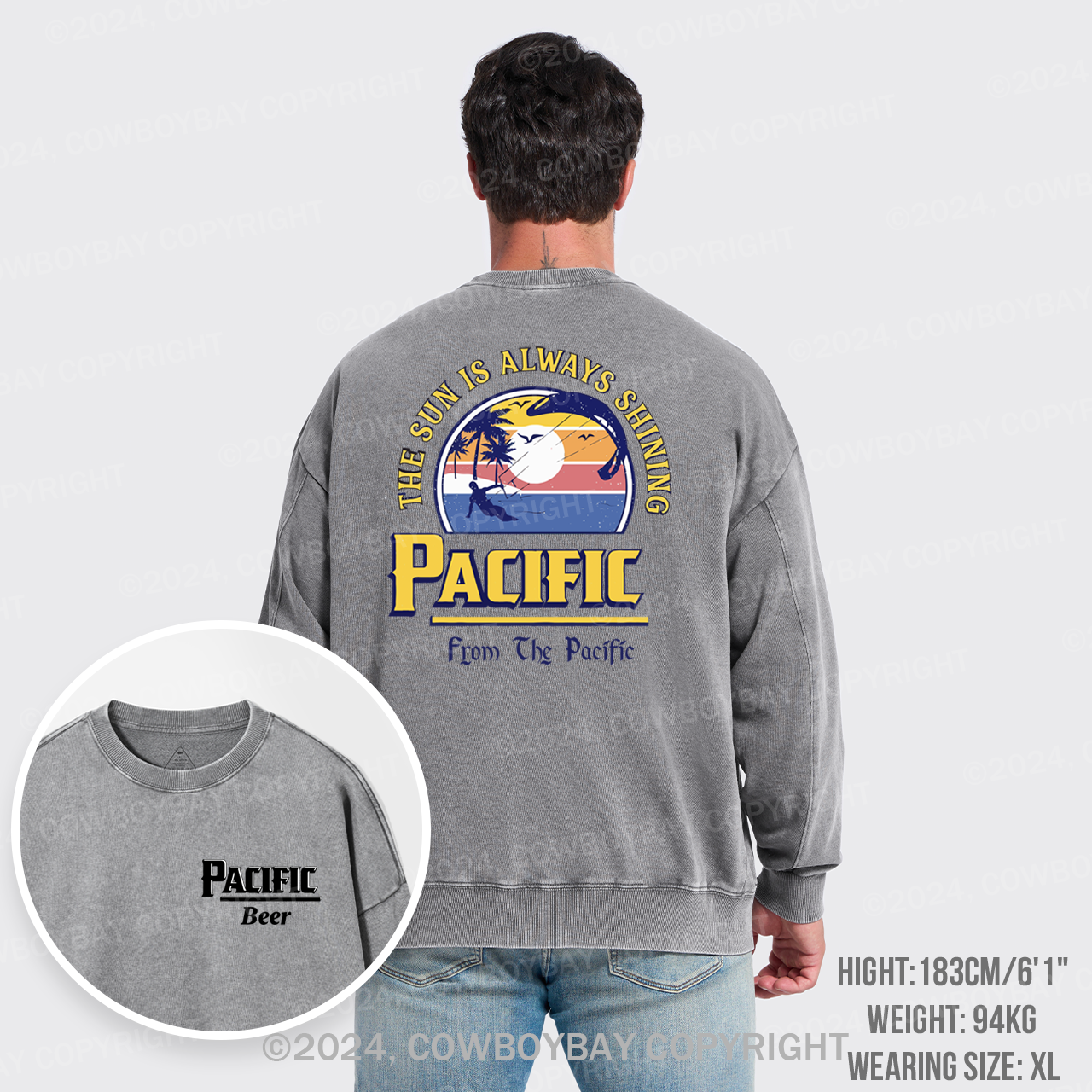 Pac��fic Beer Washed Sweatshirts