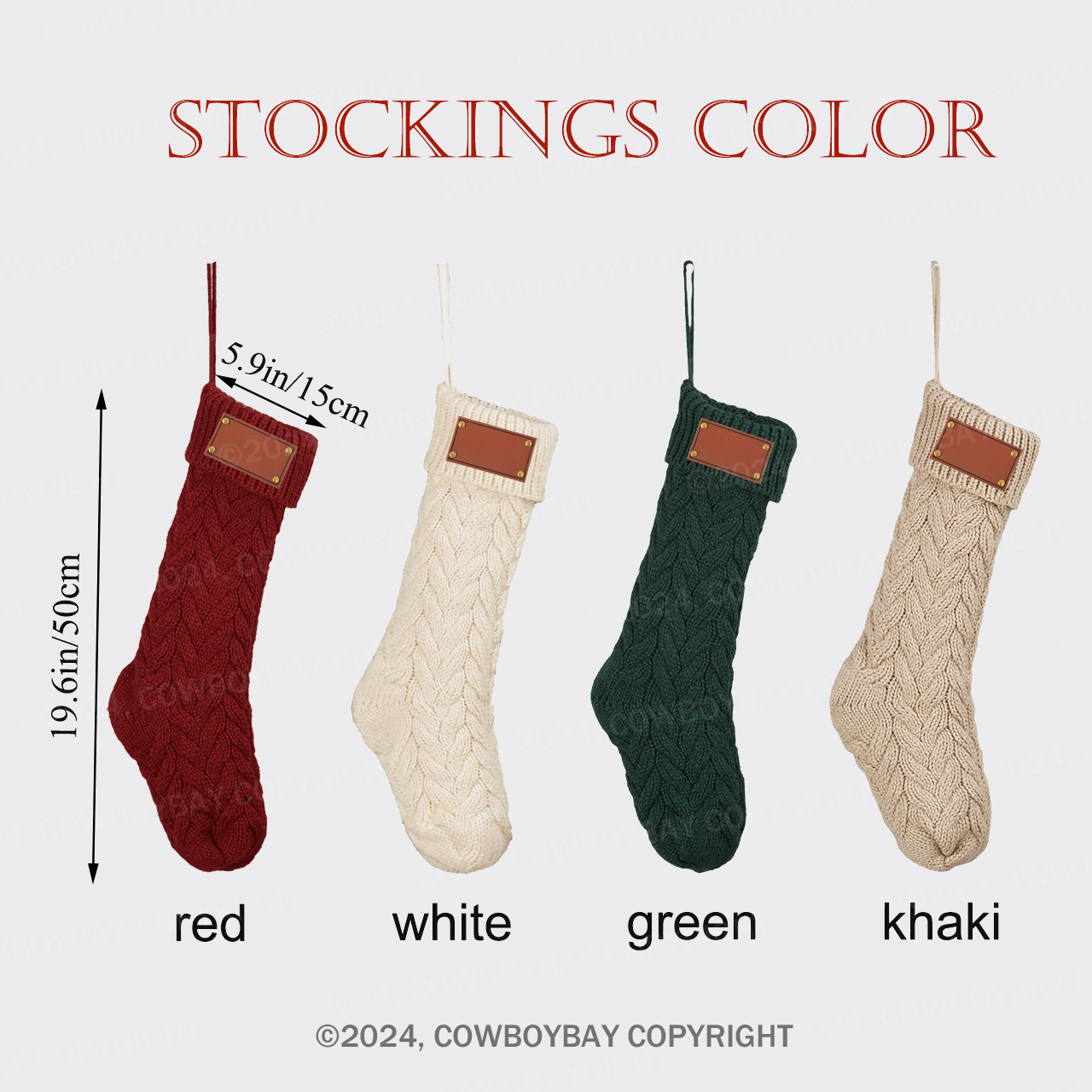 Personalized Knitted Twist Leaf Christmas Socks