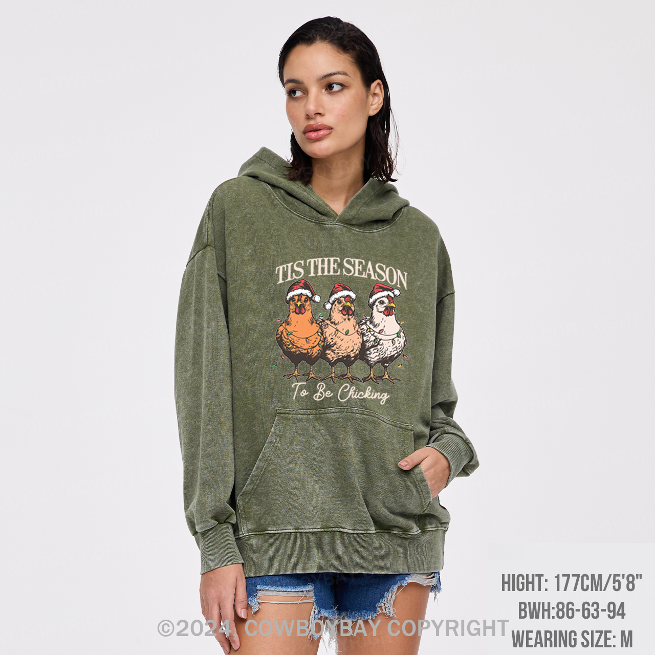 Tis The Season To Be Chicking Garment-Dye Hoodies