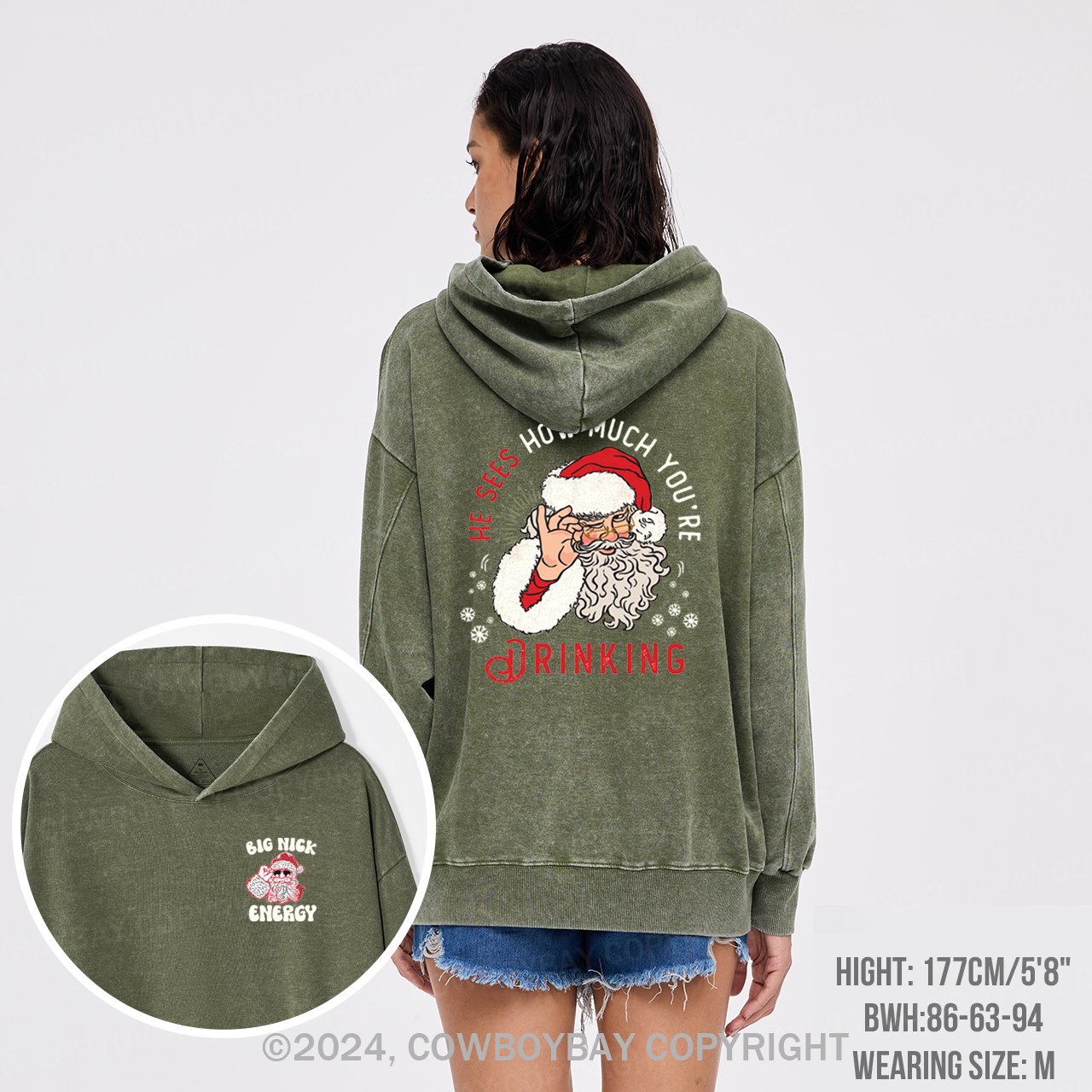 He Sees How Much You're Drinking Garment-Dye Hoodies