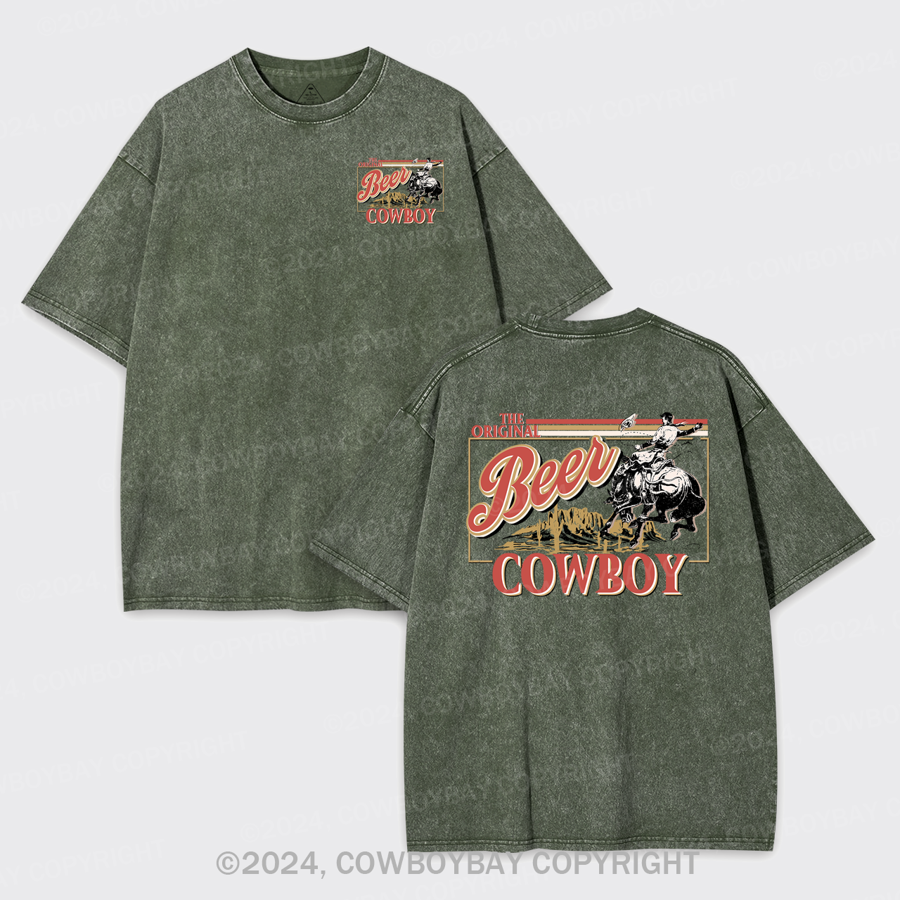 The Original Cowboy Men's Beer Garment-dye Tees