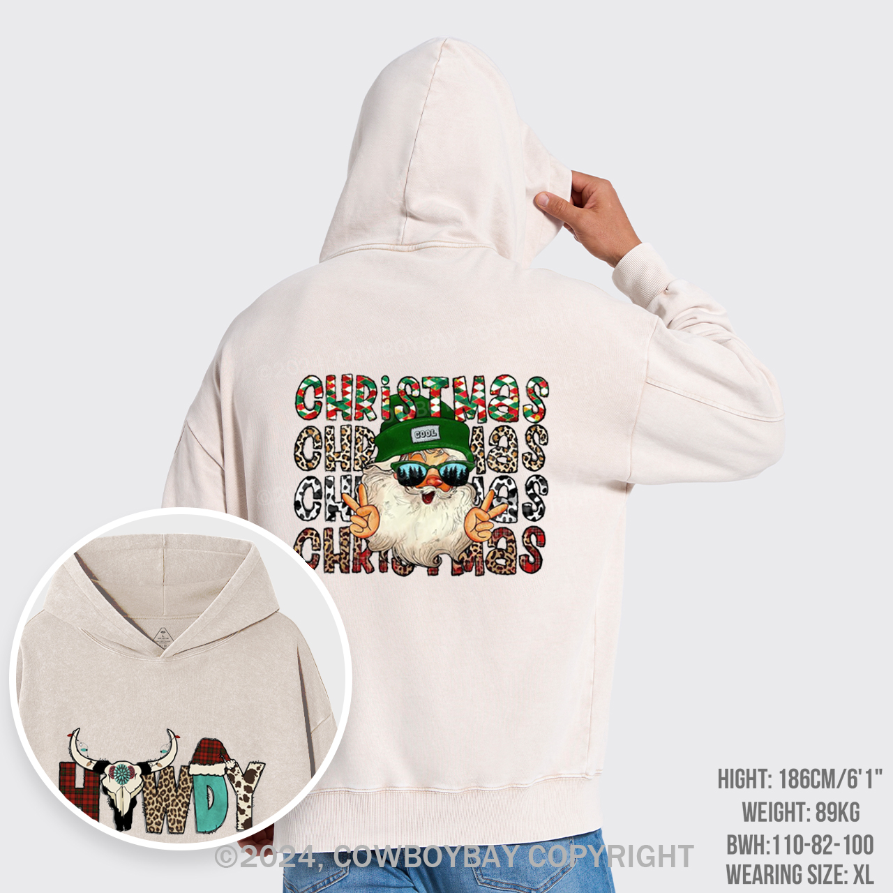 Cool Christmas Garment-Dye Hoodies