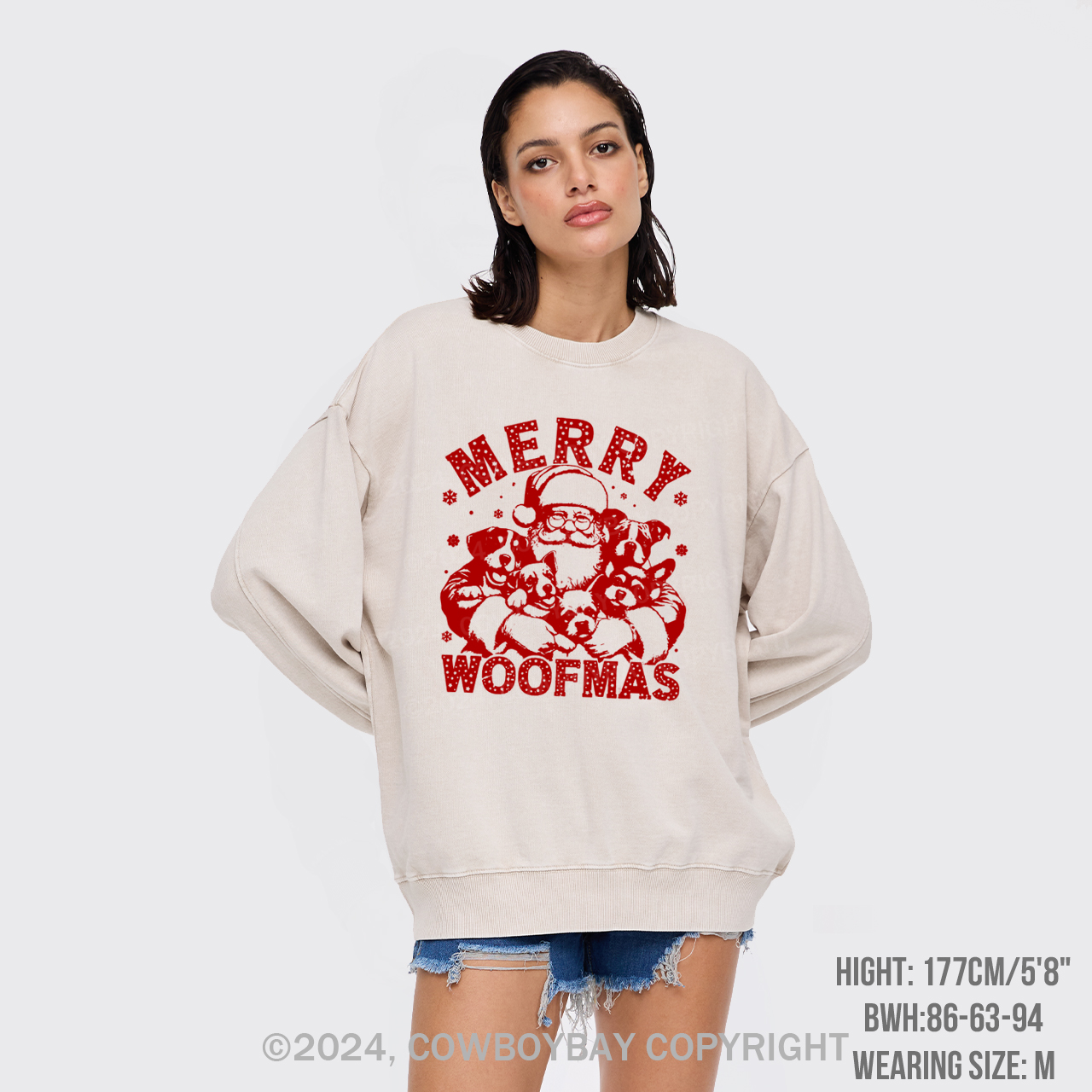 Merry Woofmas Washed Sweatshirts