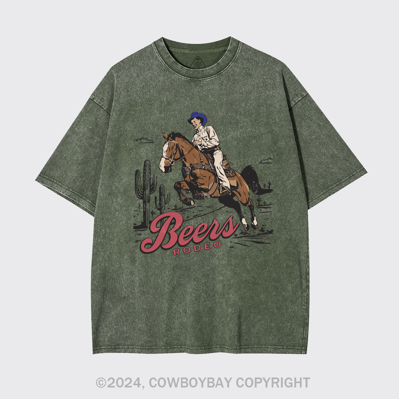 Vintage 90s Beers Retro Cowboy Garment-dye Tees