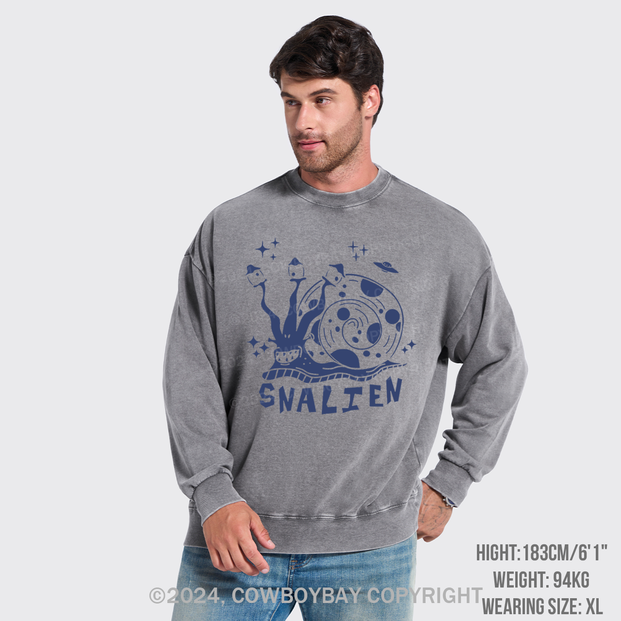 Alien Snail Washed Sweatshirts