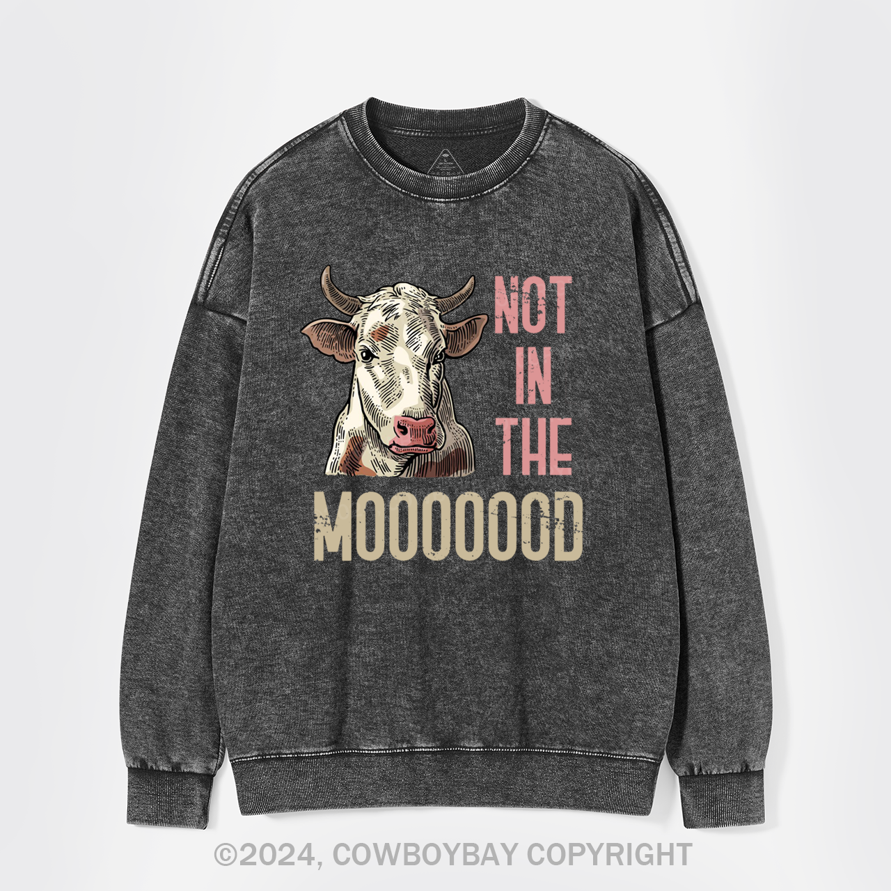 Funny Farmer Quote Cow Washed Sweatshirts