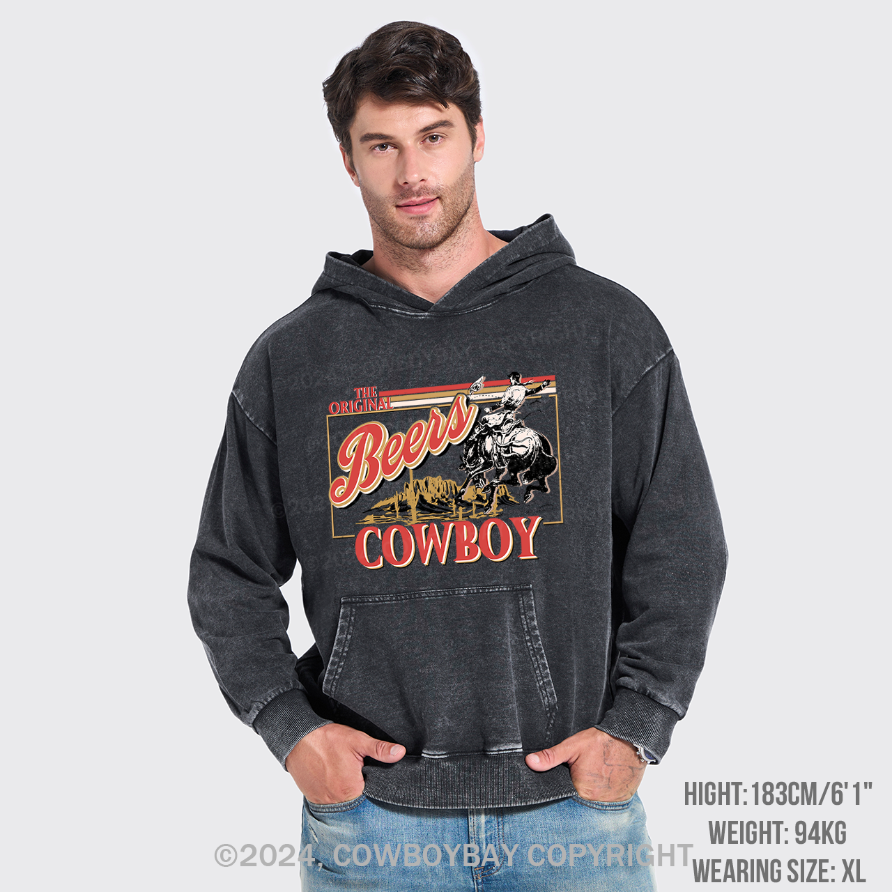 Coors,The Rodeo of Cowboy Garment-dye Hoodies