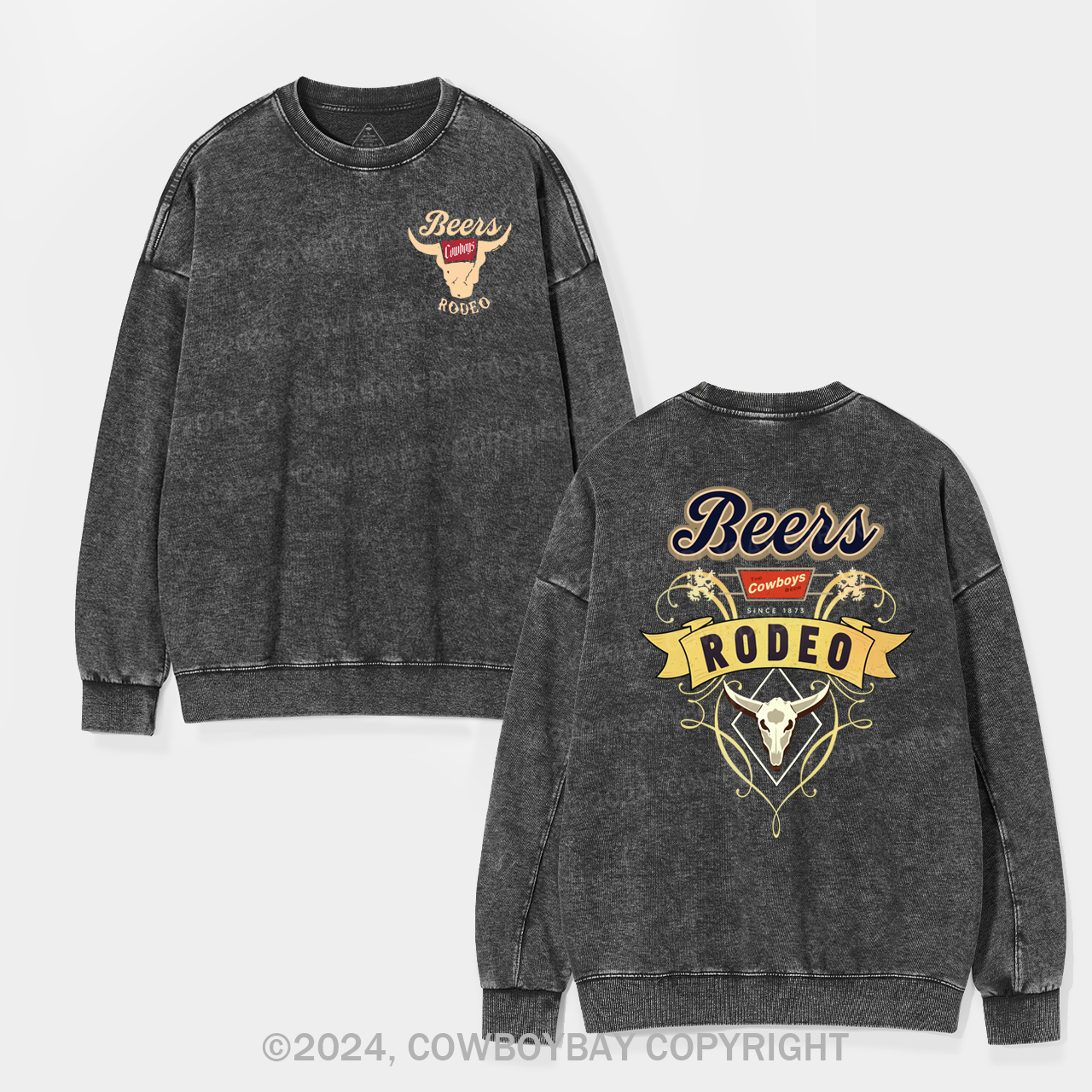 New Western Rodeo Washed Sweatshirts