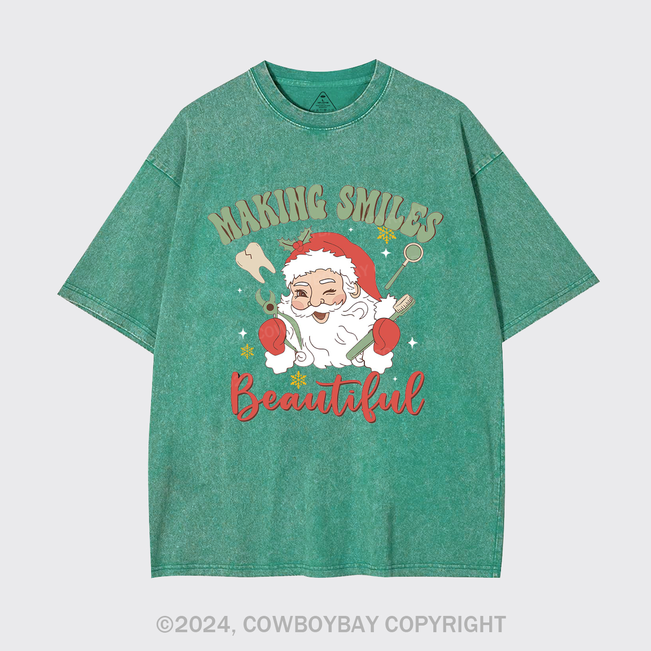 Making Smiles Santa Teeth Beautiful Garment-dye Tees