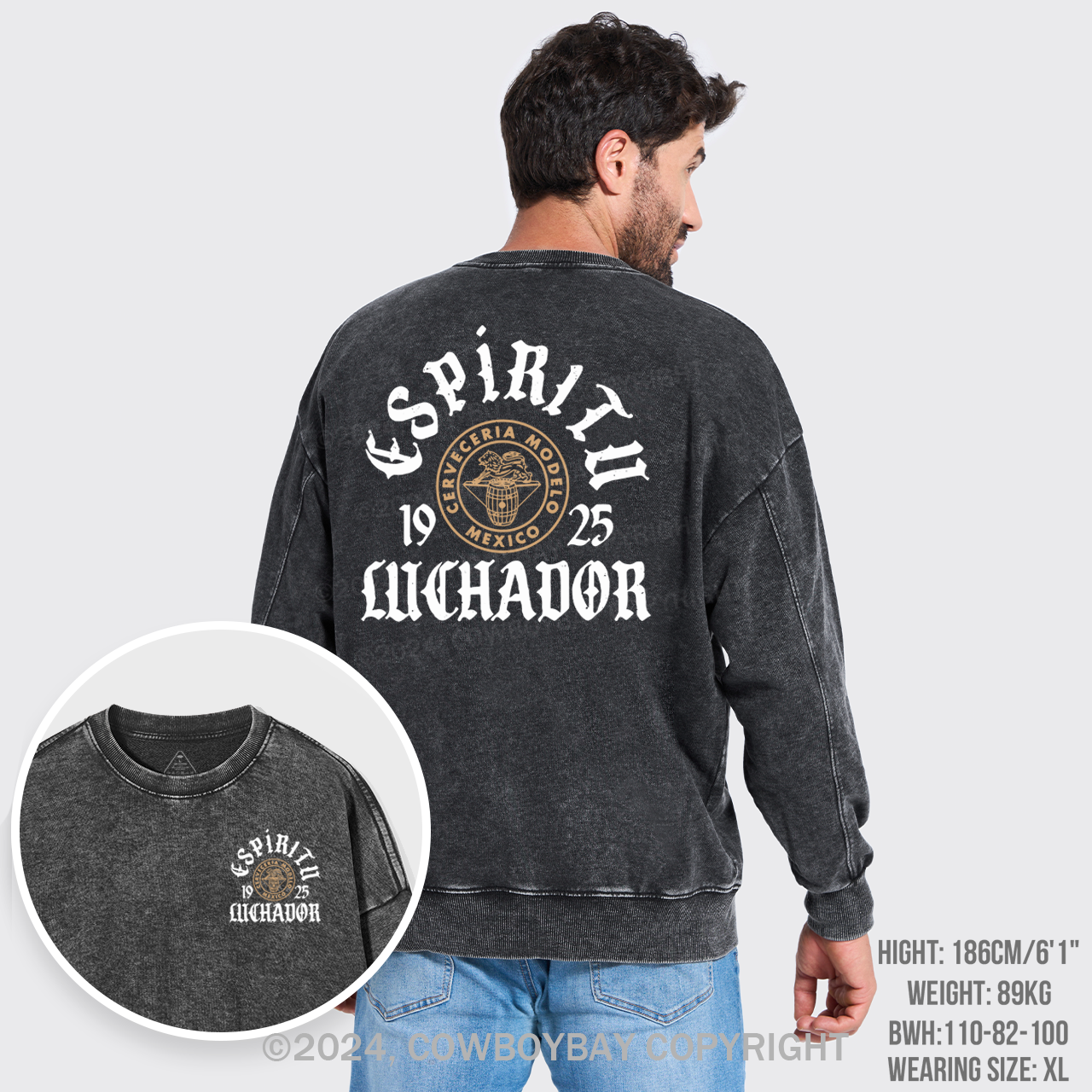 Espiritu Luchador Washed Sweatshirts