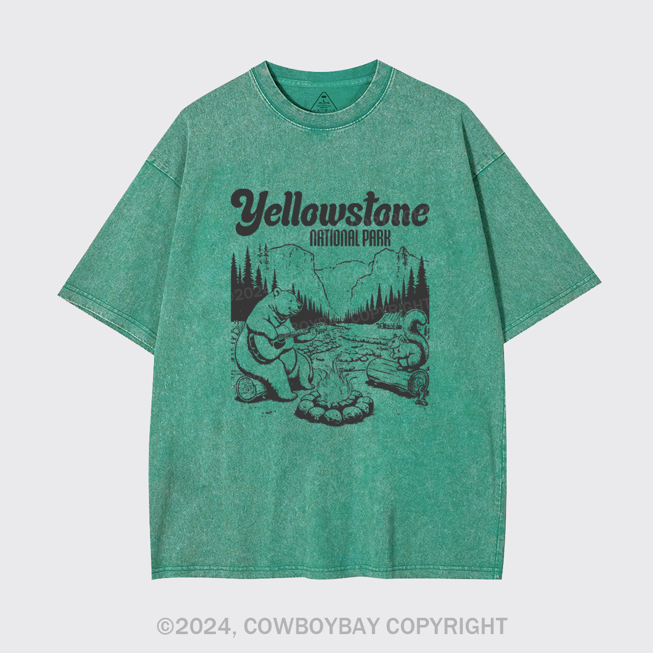 Cute Bear In The Yellowstone National Park Garment-dye Tees