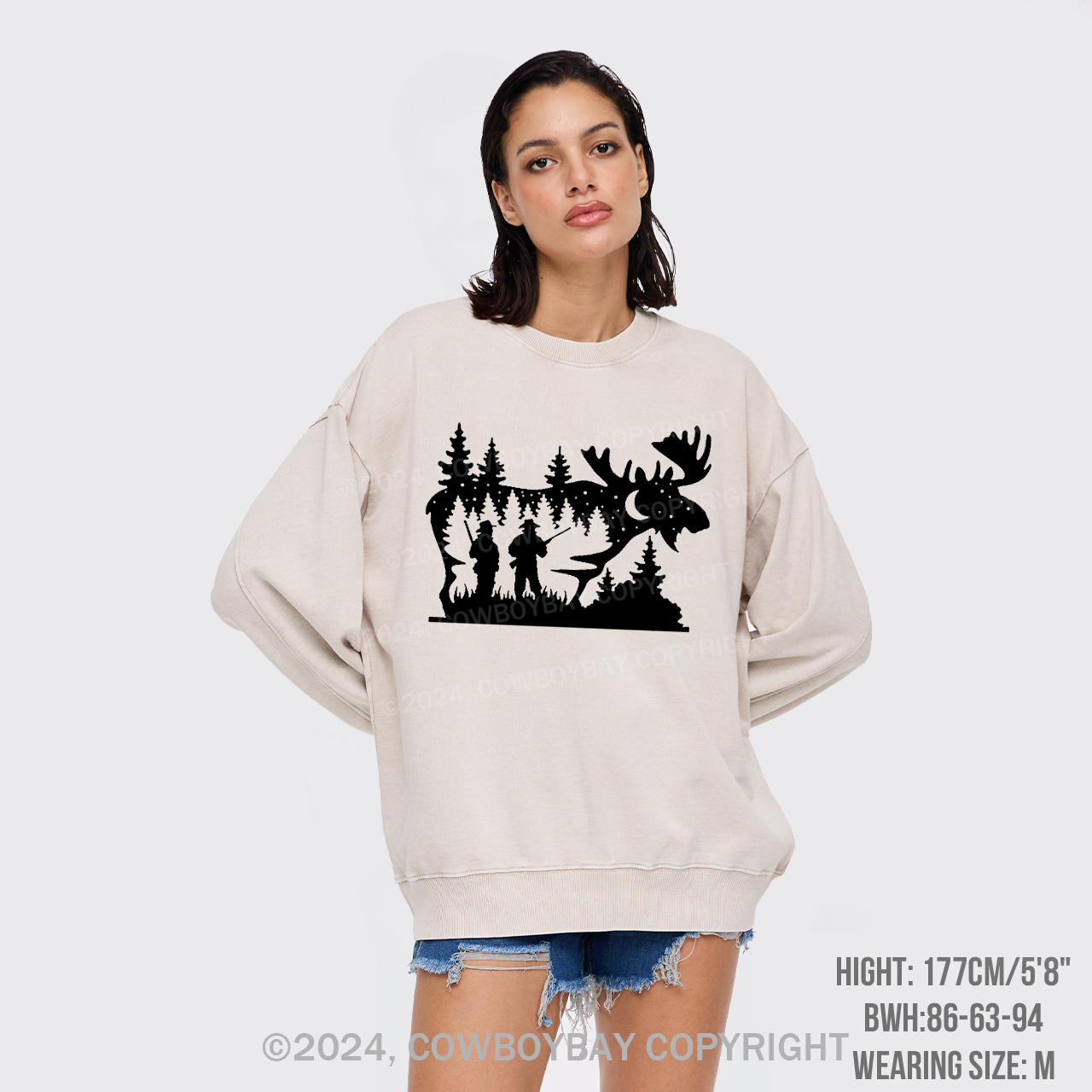 Moose Hunting Washed Sweatshirts