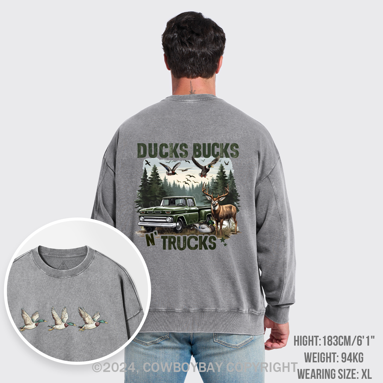 Bucks Ducks N'trucks Washed Sweatshirts