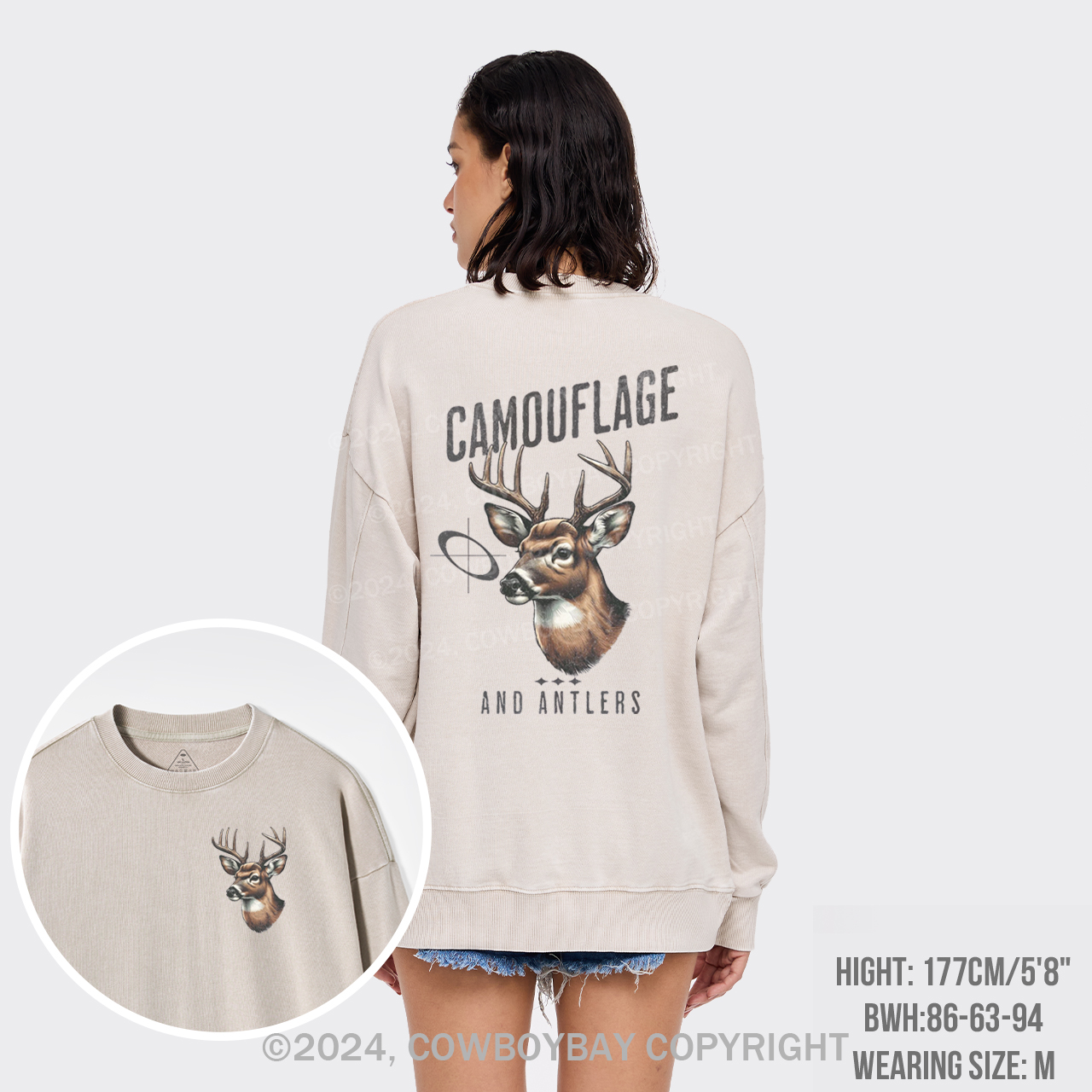 Camouflage Deer Hunting Washed Sweatshirts
