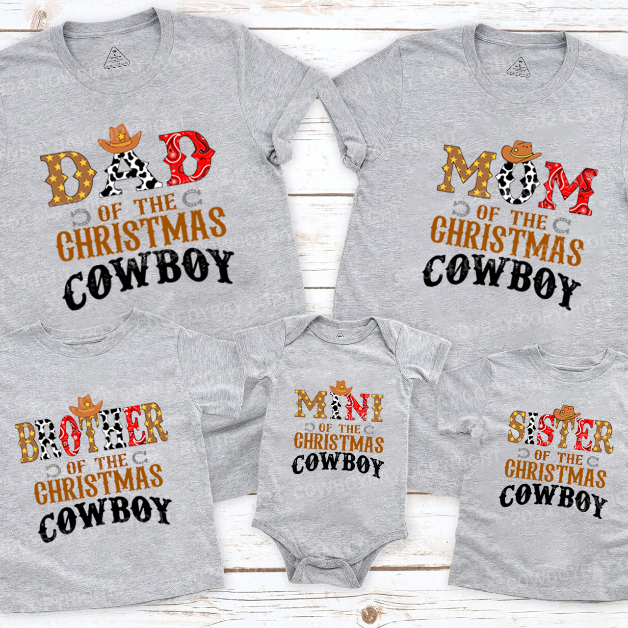 Cowboy Christmas Family T-Shirts