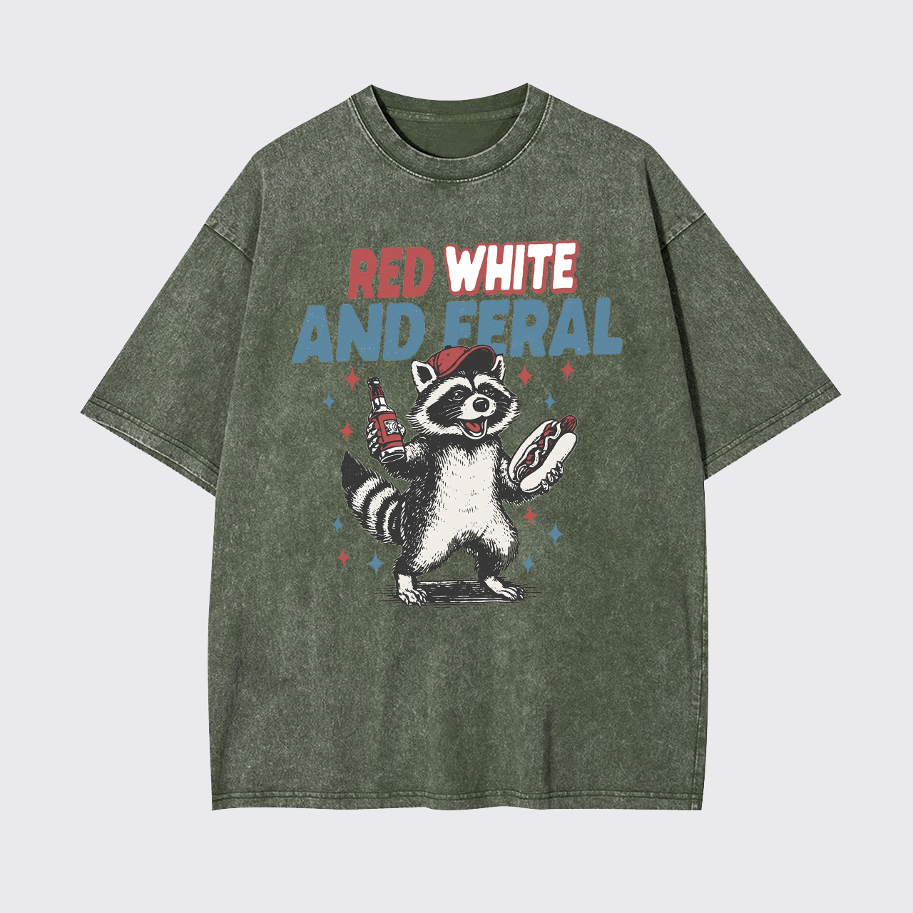 Funny Raccoon-Humorous 4th Of July Garment-dye Tees