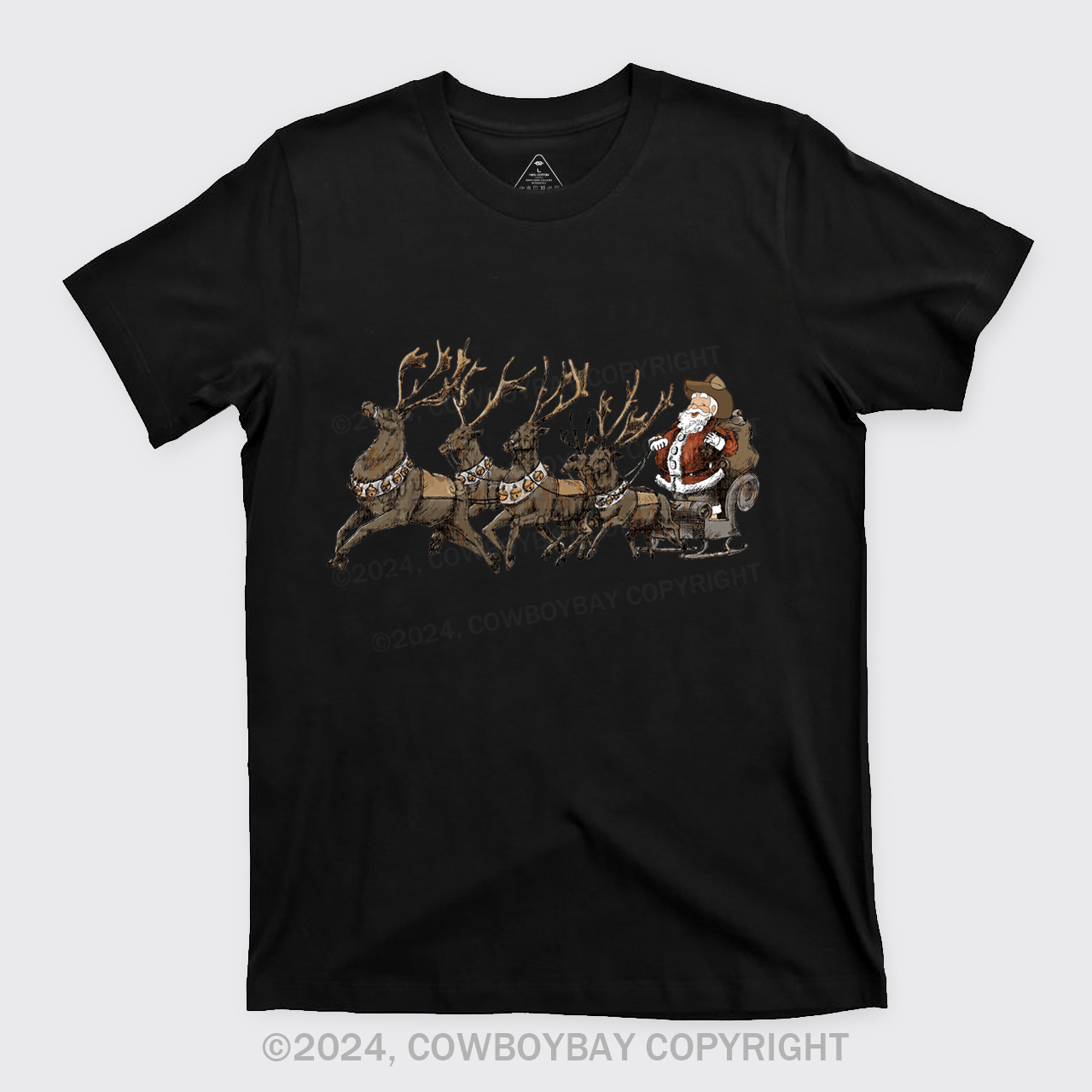 Cowboy Santa With Reindeer T-Shirts
