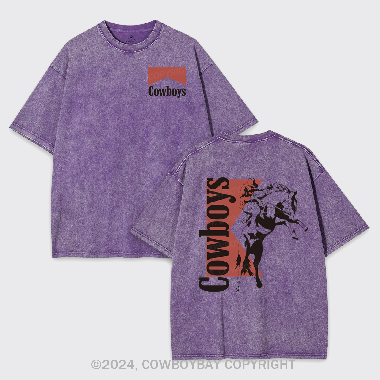 Wild West Cowboy Garment-dye Tees Sale-Cowboybay™