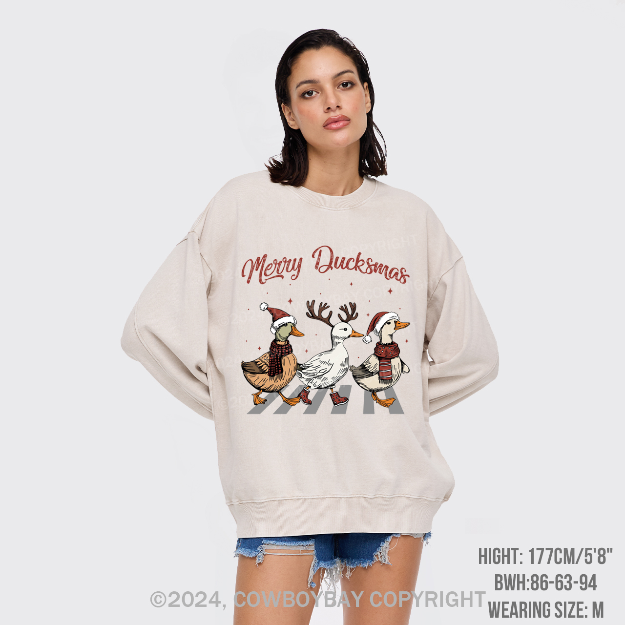 Merry Ducksmas Washed Sweatshirts