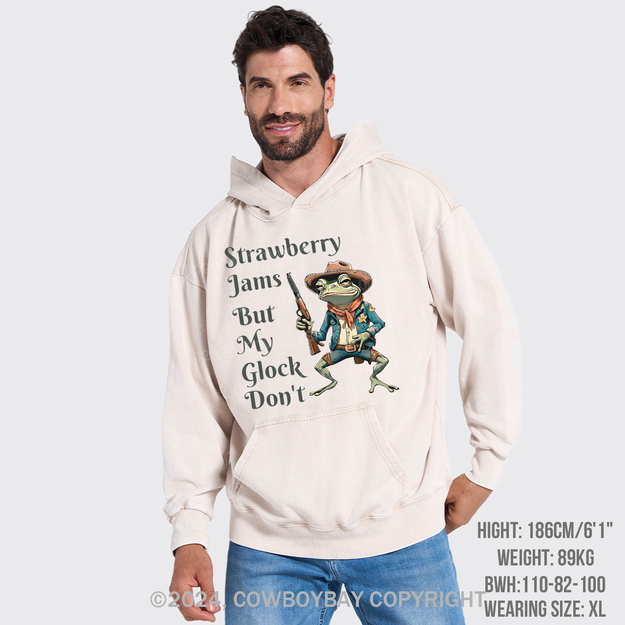 Strawberry Jams But My Glock Don't Garment-Dye Hoodies