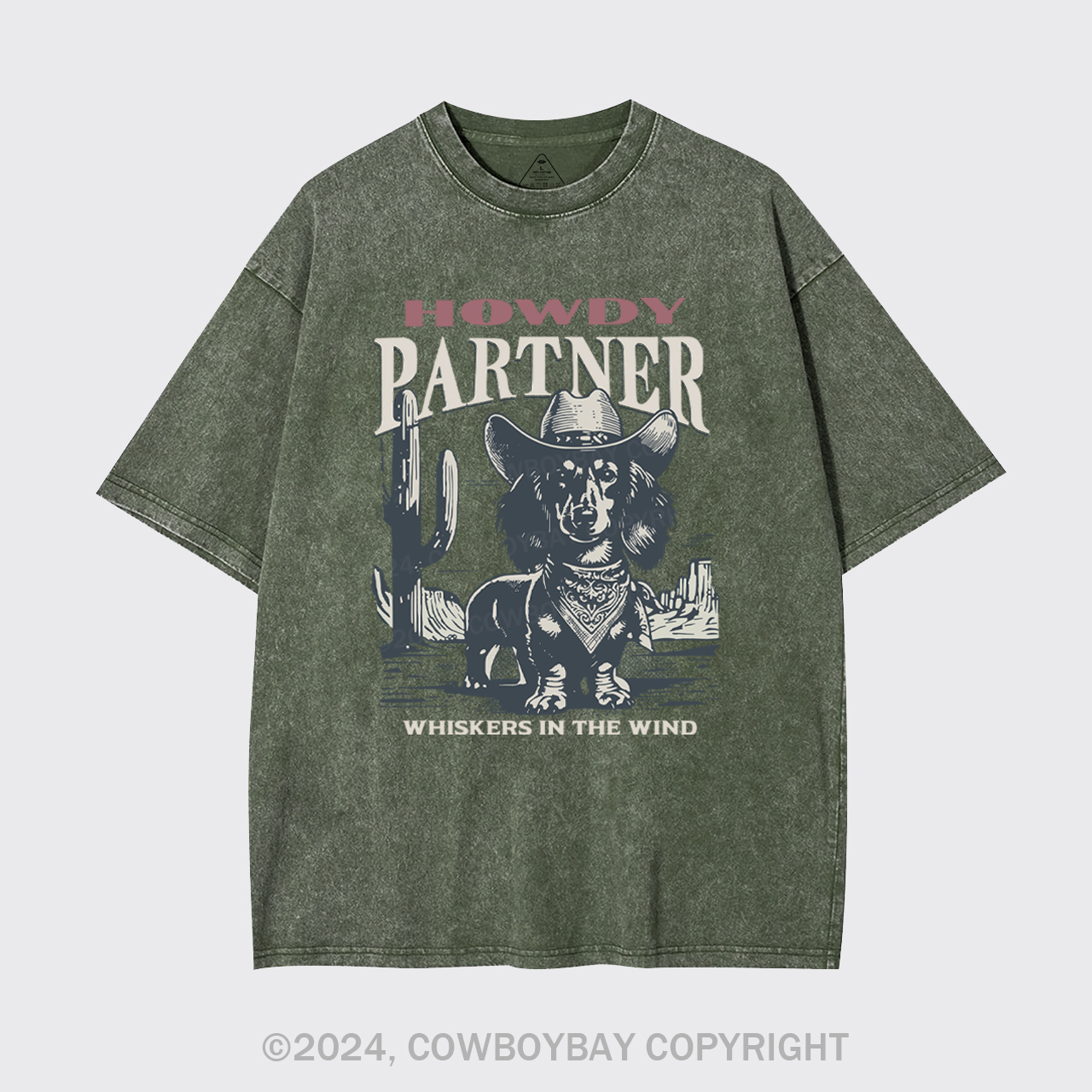 Howdy Partner Cowboy Dog Garment-dye Tees