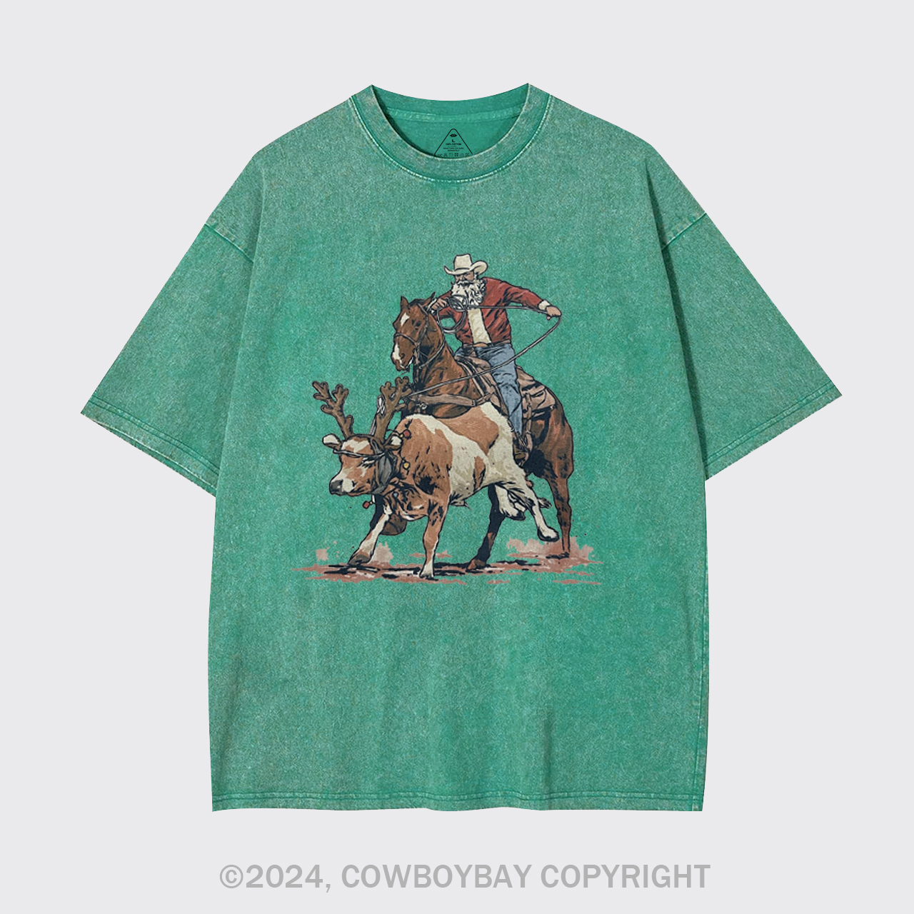 Western Roping Santa Garment-dye Tees
