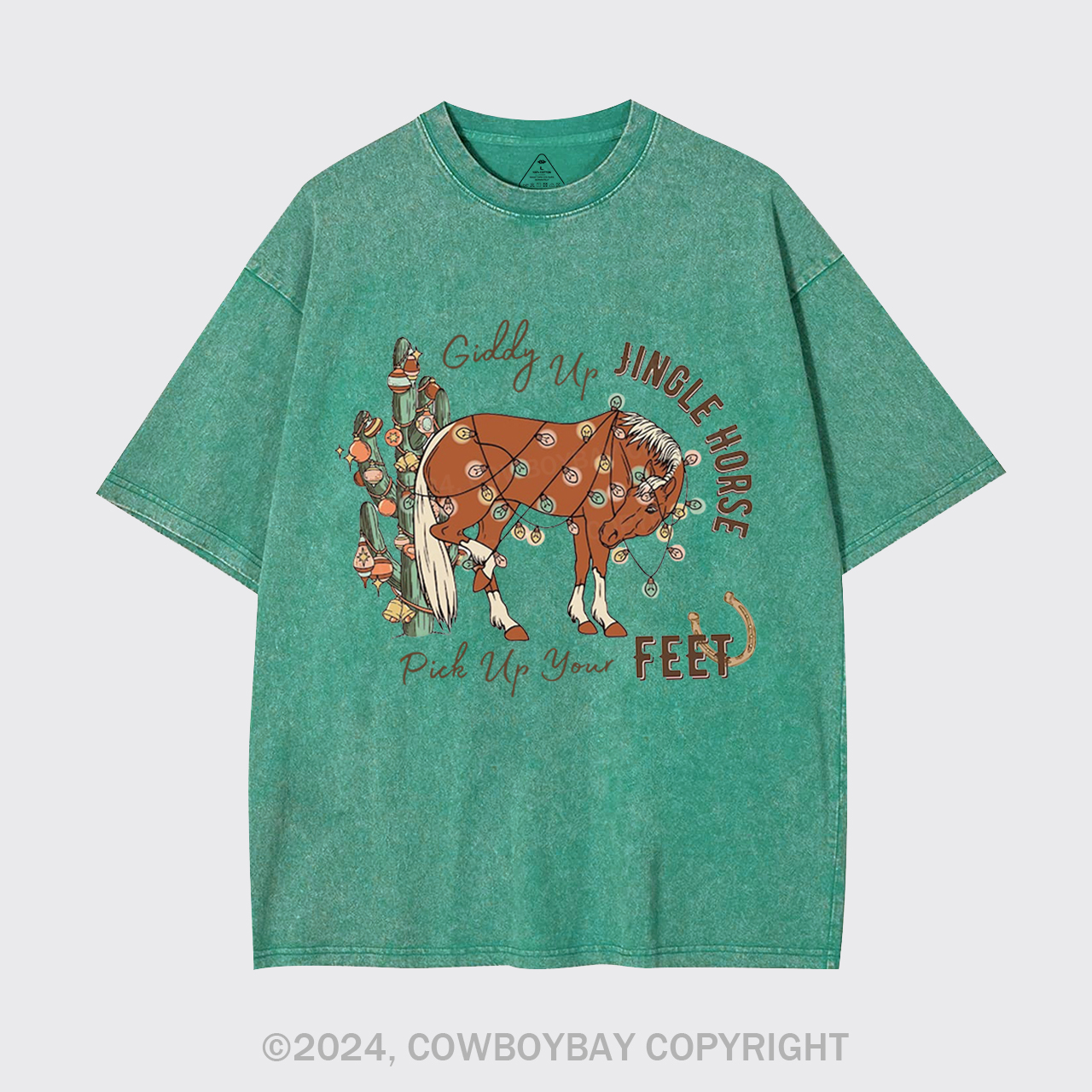 Giddy Up Jingle Horse Pick Up Your Feet Garment-dye Tees