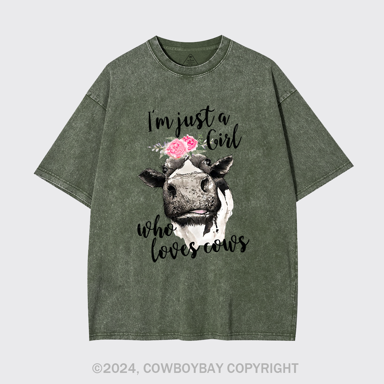 I'm Just A Girl Who Loves Cows Cowboy Garment-dye Tees