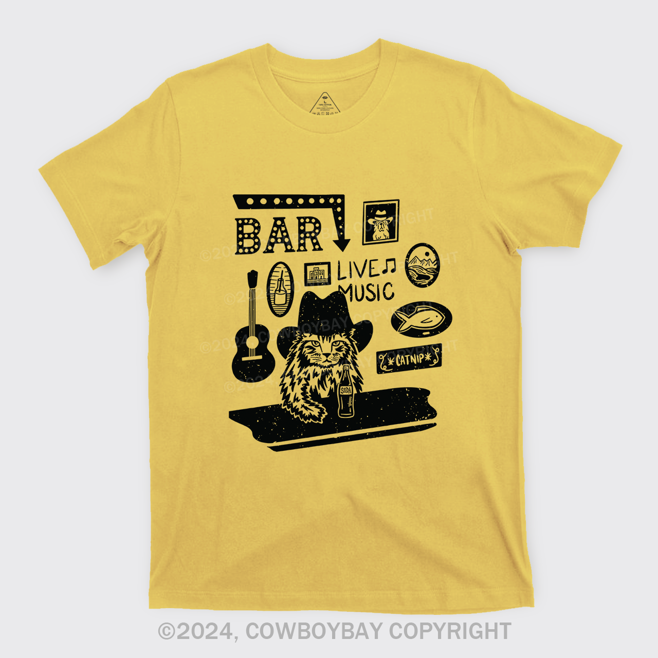 Cat with A Cowboy Hat In A Country Bar T-Shirts