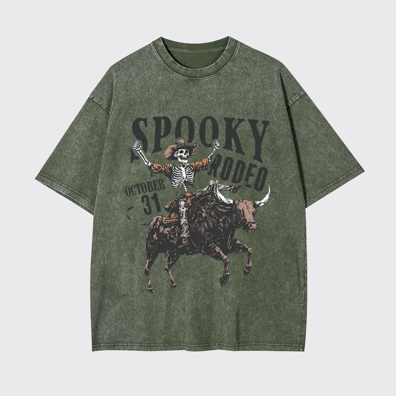 Retro Halloween Spooky Rodeo Garment-dye Tees