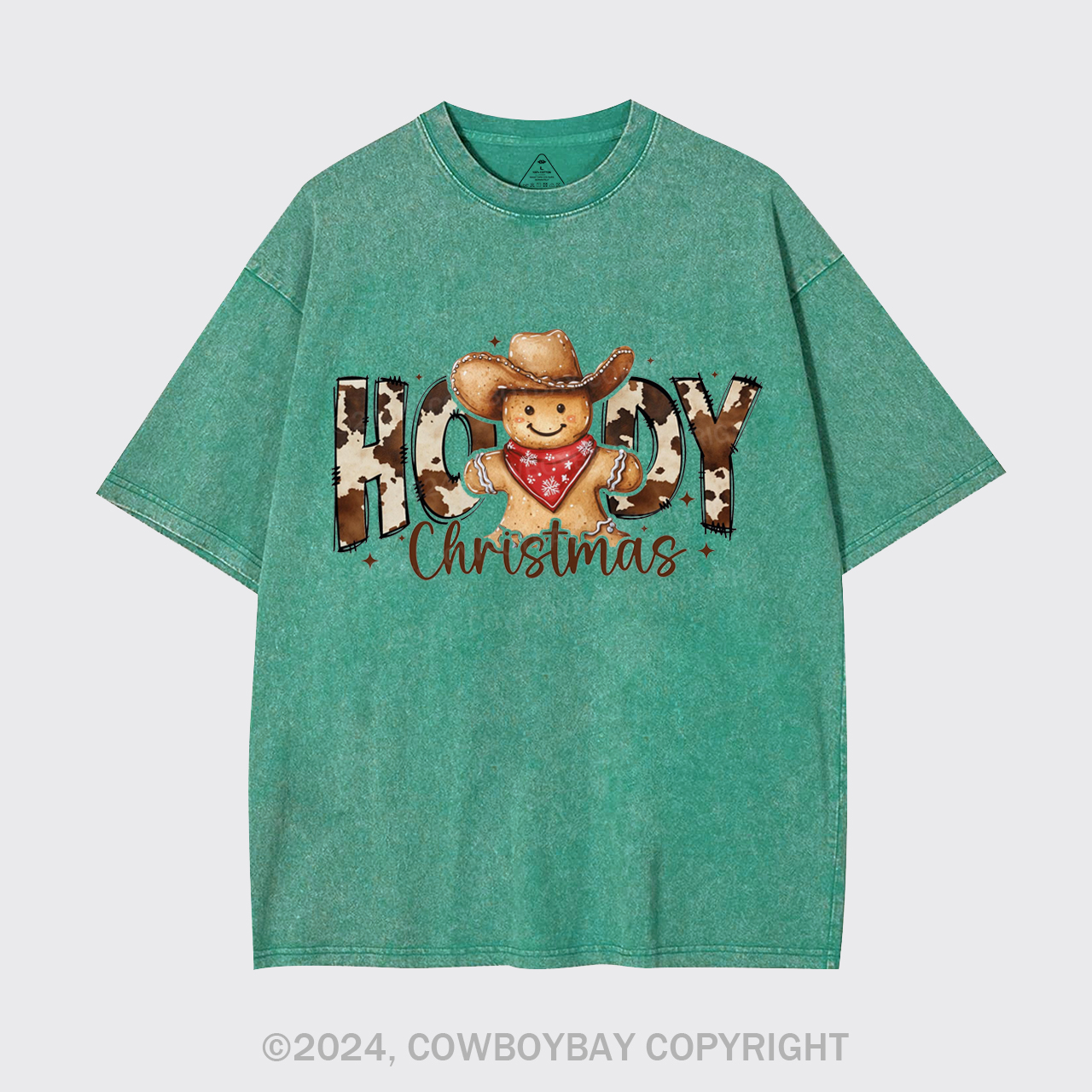Howdy Christmas Gingerbread Man Garment-dye Tees
