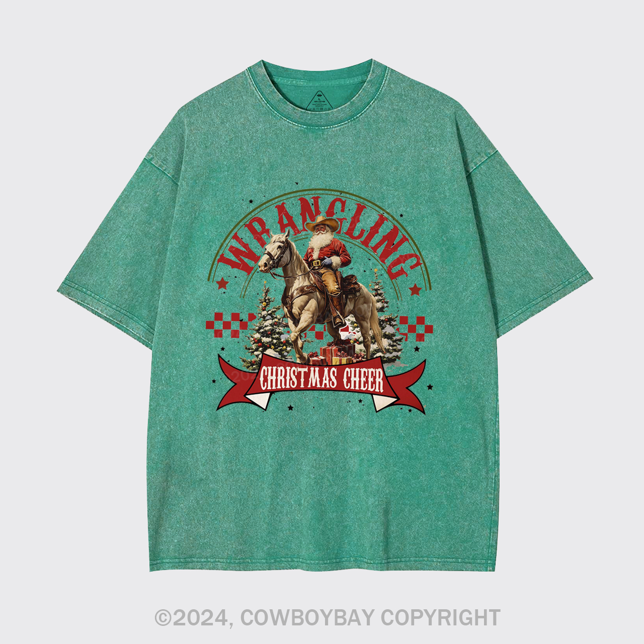 Wrangling Christmas Cheer Garment-dye Tees