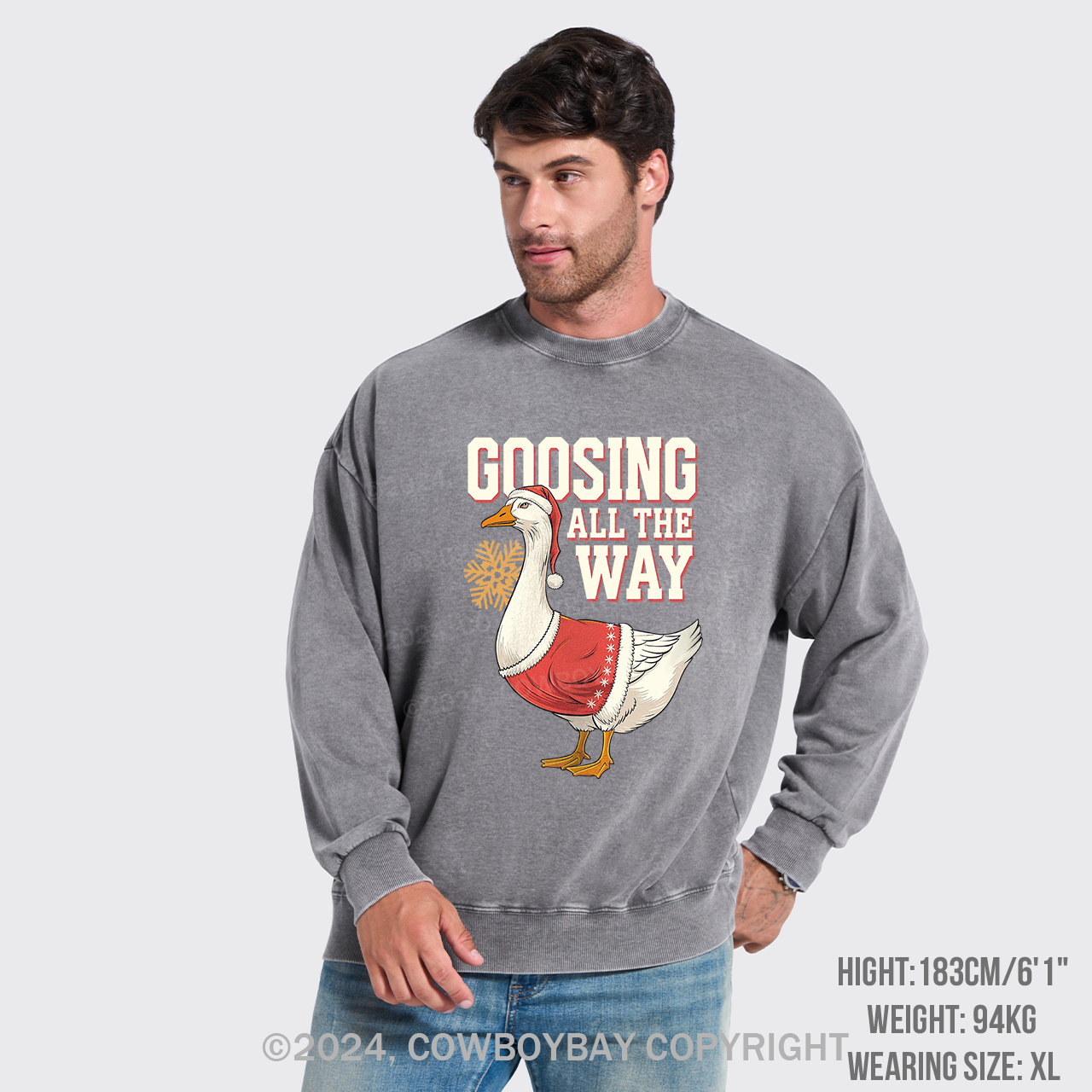 Goosing All The Way Washed Sweatshirts
