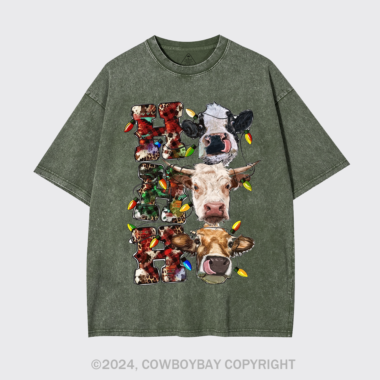 Ho Ho Ho Cows Garment-dye Tees