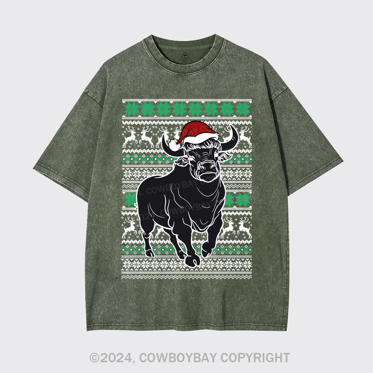 Cow Santa Garment-dye Tees