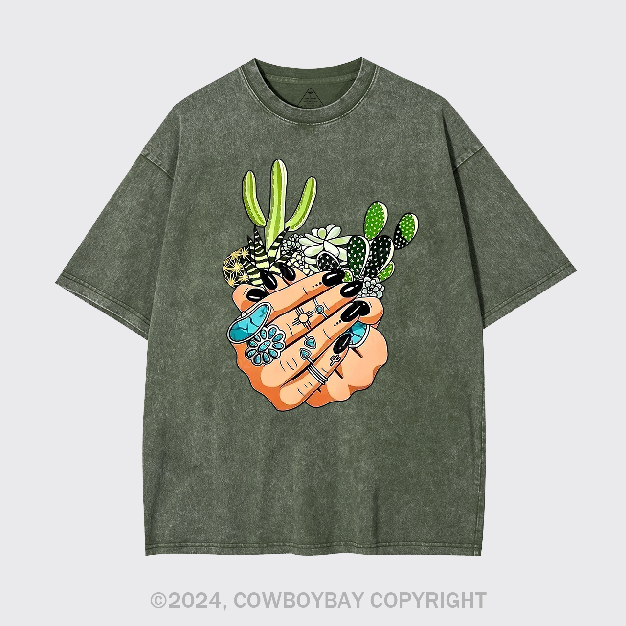 Cactus In My Palm Western Cowboy Garment-dye Tees