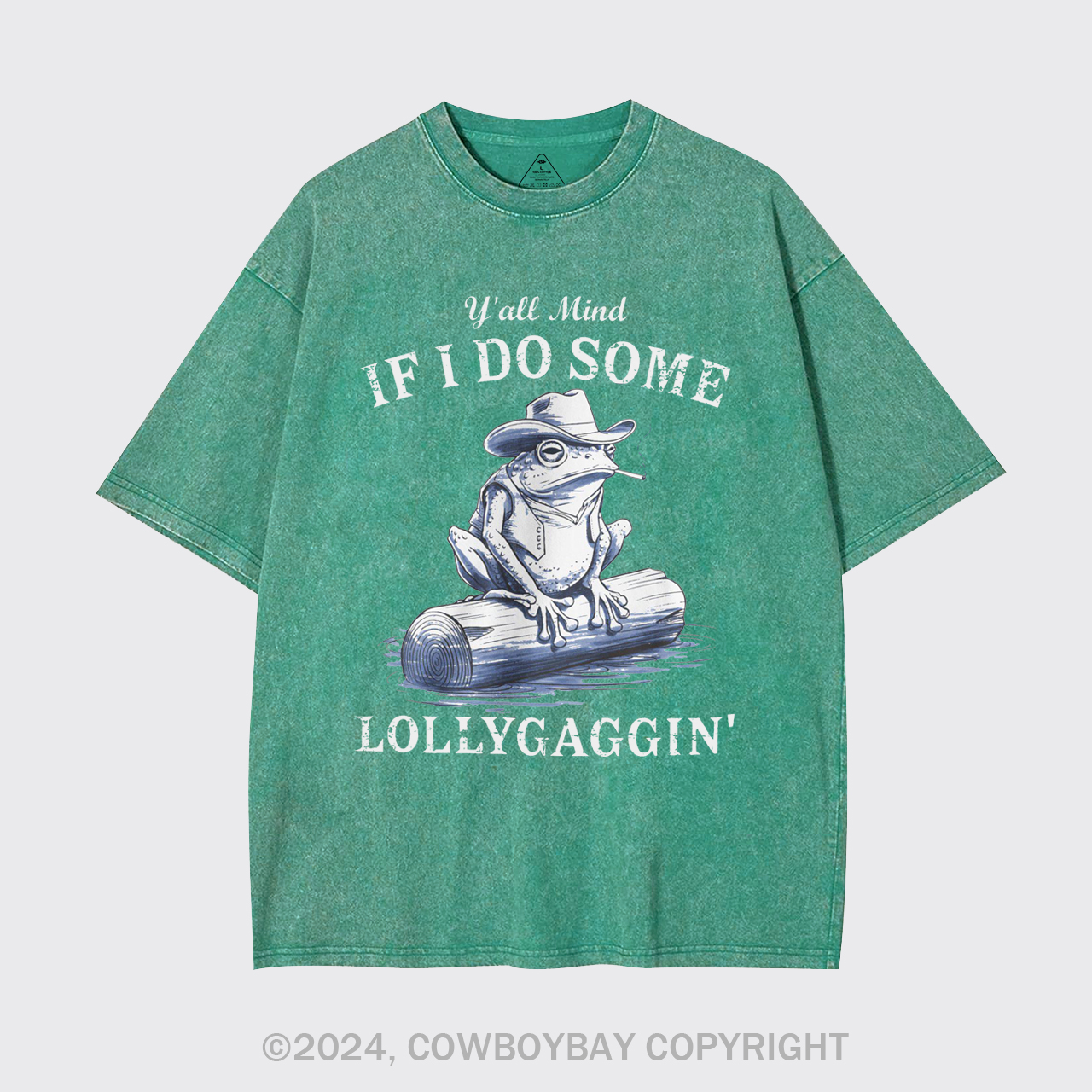 Vintage Cowboy Frog-Y'all Mind If I Do Some Lollygaggin Garment-dye Tees