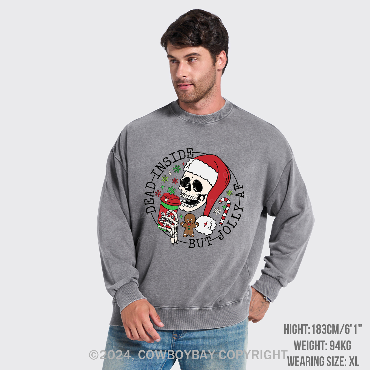 Holiday Spirit, Santa Washed Sweatshirts