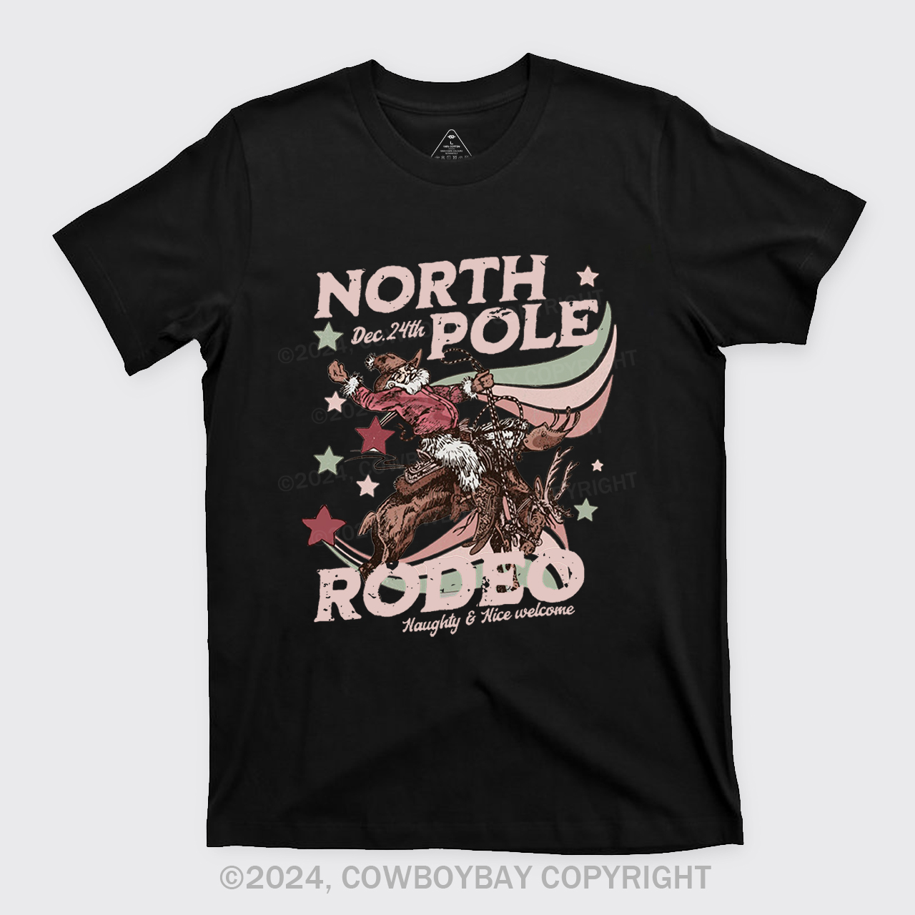 North Pole Rodeo Retro Western Christmas T-Shirts