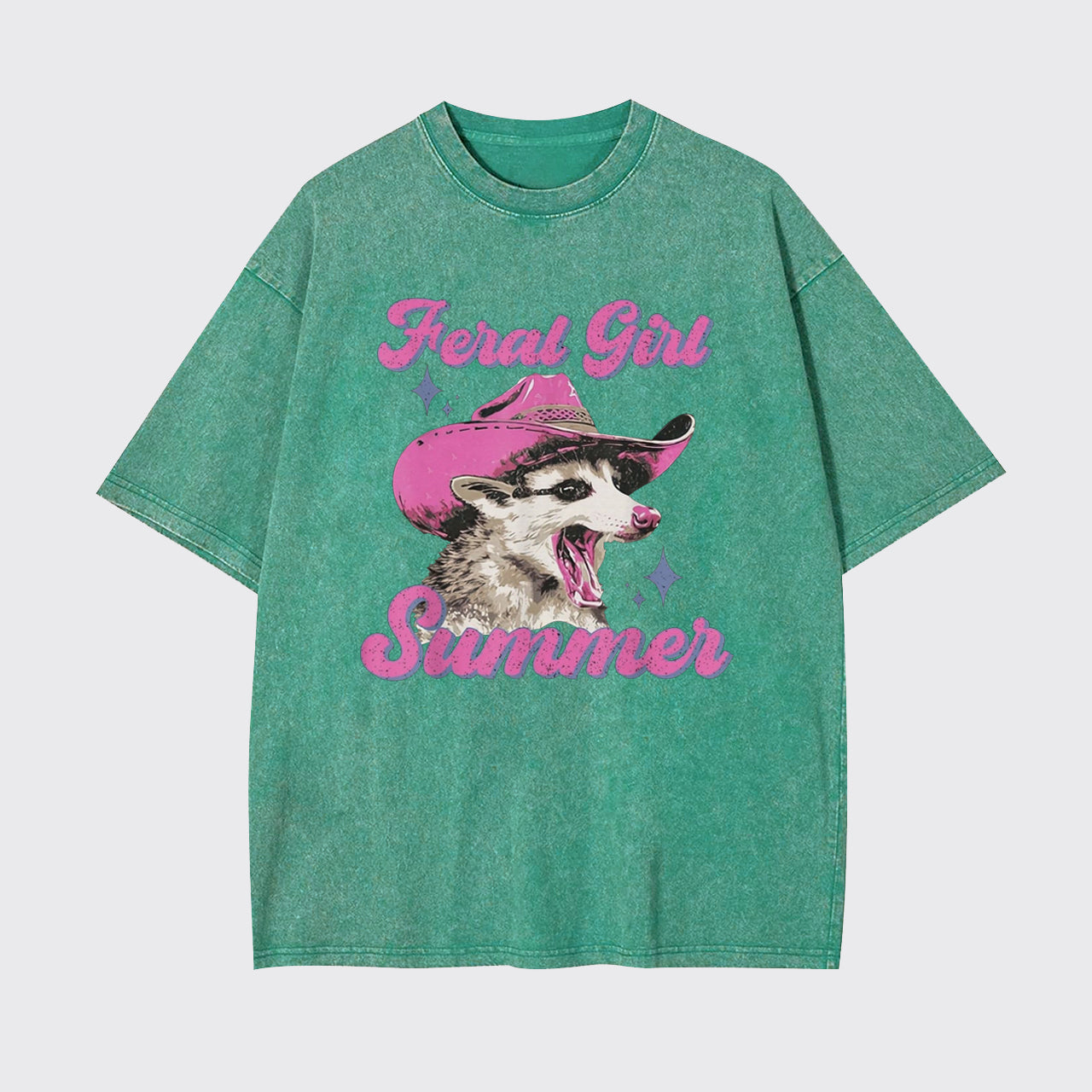 Trash Raccoon-Feral Girl Garment-dye Tees