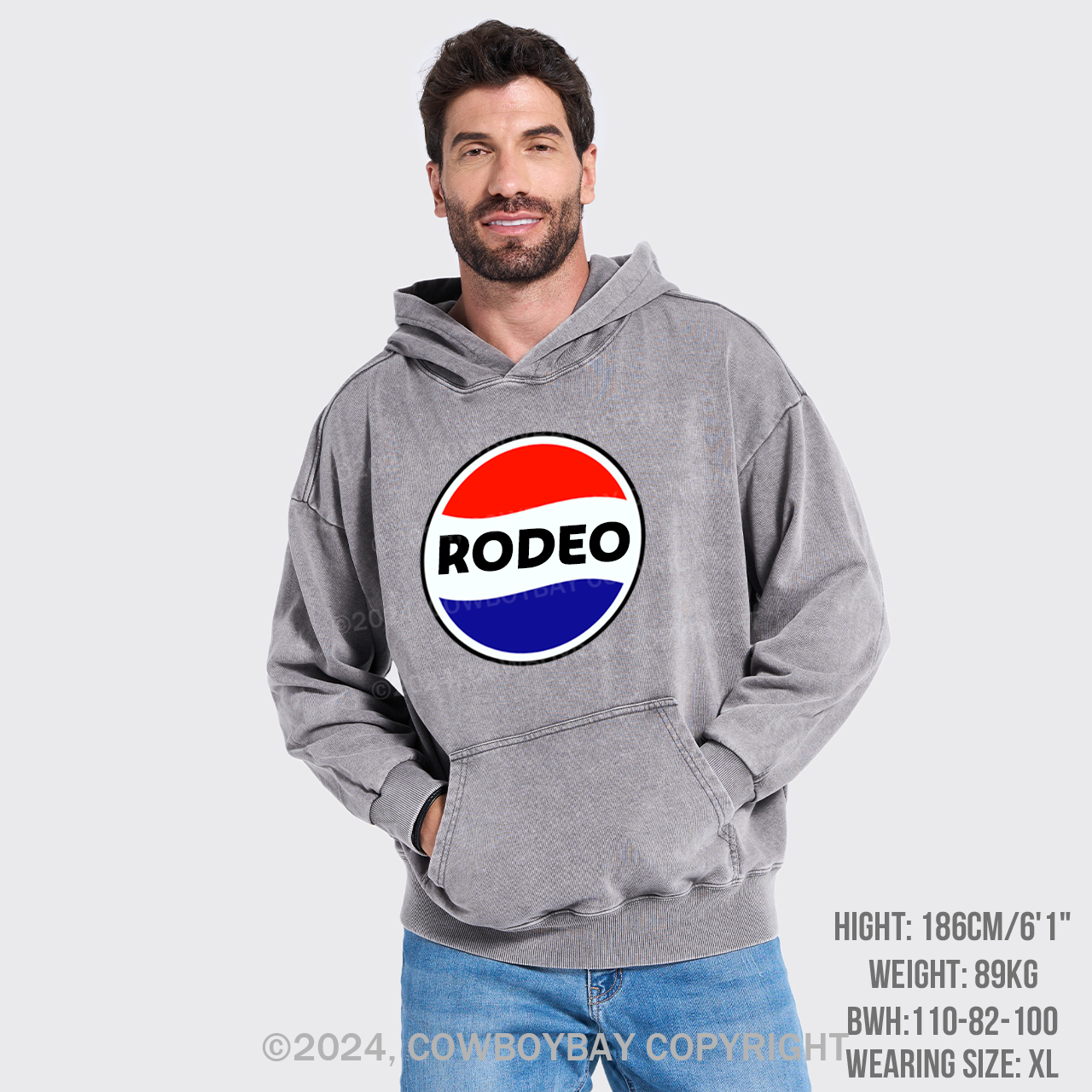 Funny Rodeo Garment-Dye Hoodies