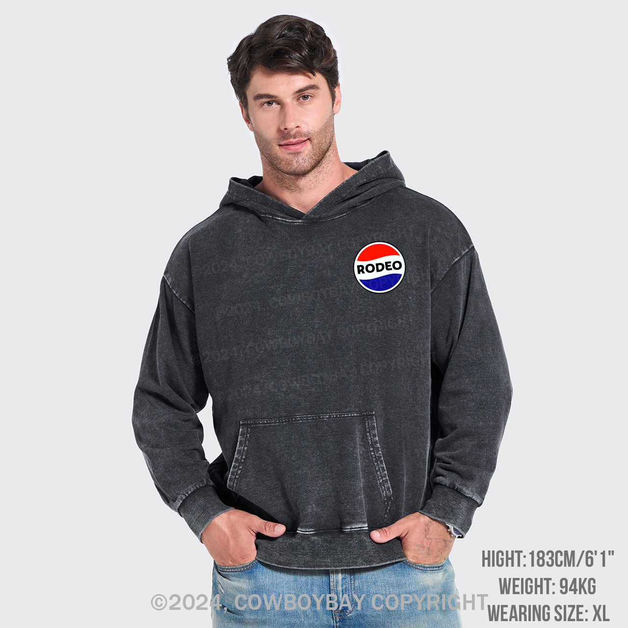 Funny Rodeo Garment-Dye Hoodies