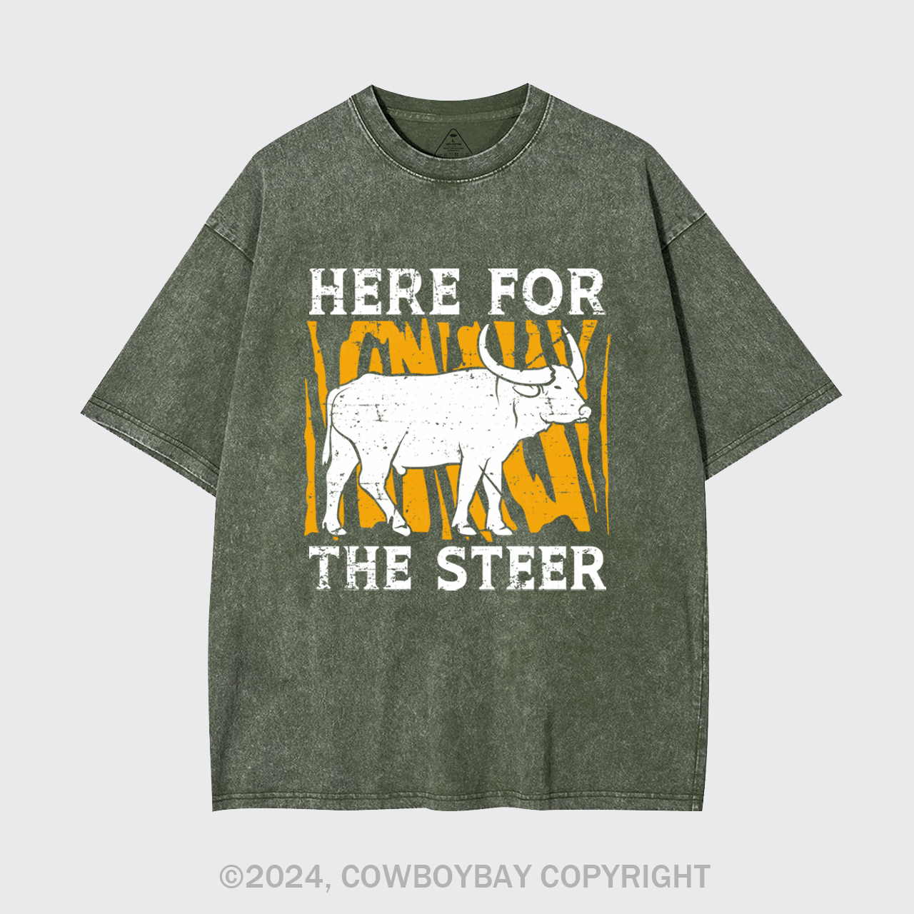 Bull In Arena Steer Wrestler Garment-dye Tees