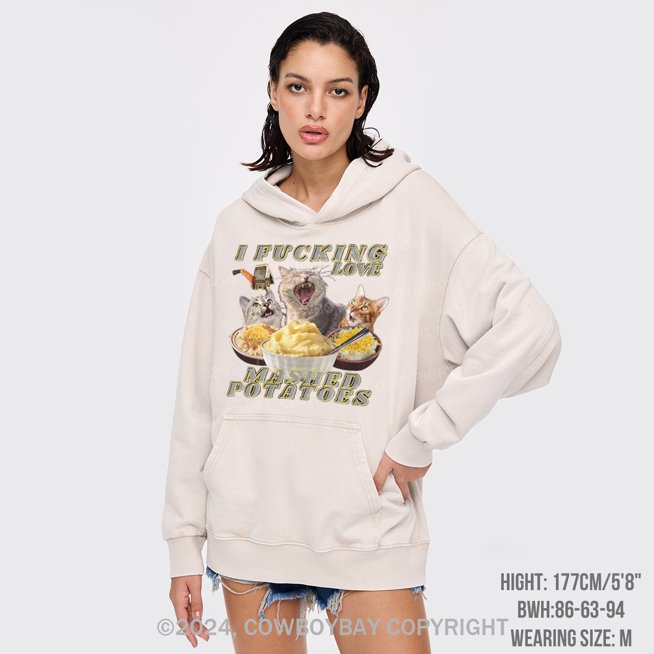 I Fucking Love Mashed Potatoes Garment-Dye Hoodies