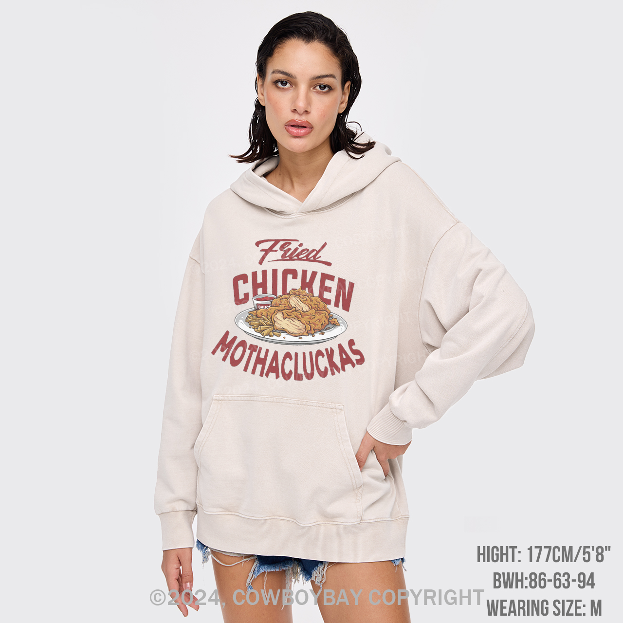 Fried Chicken Garment-Dye Hoodies